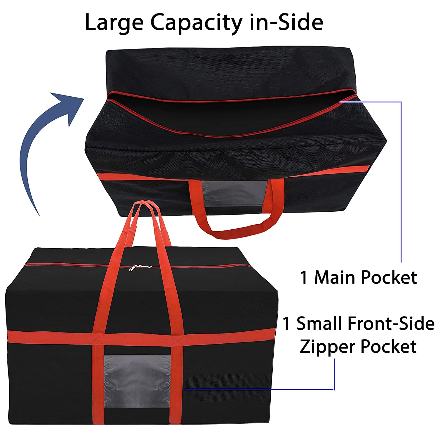 Storite Nylon Multi-Purpose Heavy Duty 128 litres Super-Size Large Clothing Storage Organiser/Toys Storage Bag/Stationery Paper