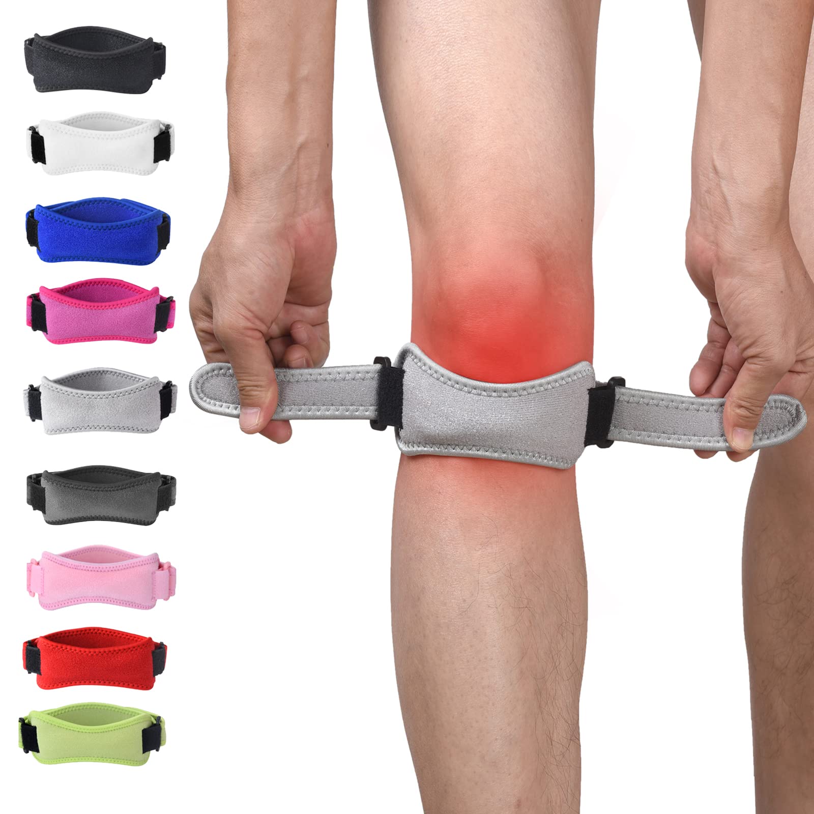 Wopoky Patella Tendon Knee Strap, Knee Pain Relief For Torn Meniscus Acl Mcl Arthritis Tendonitis, Knee Brace Support For Workin