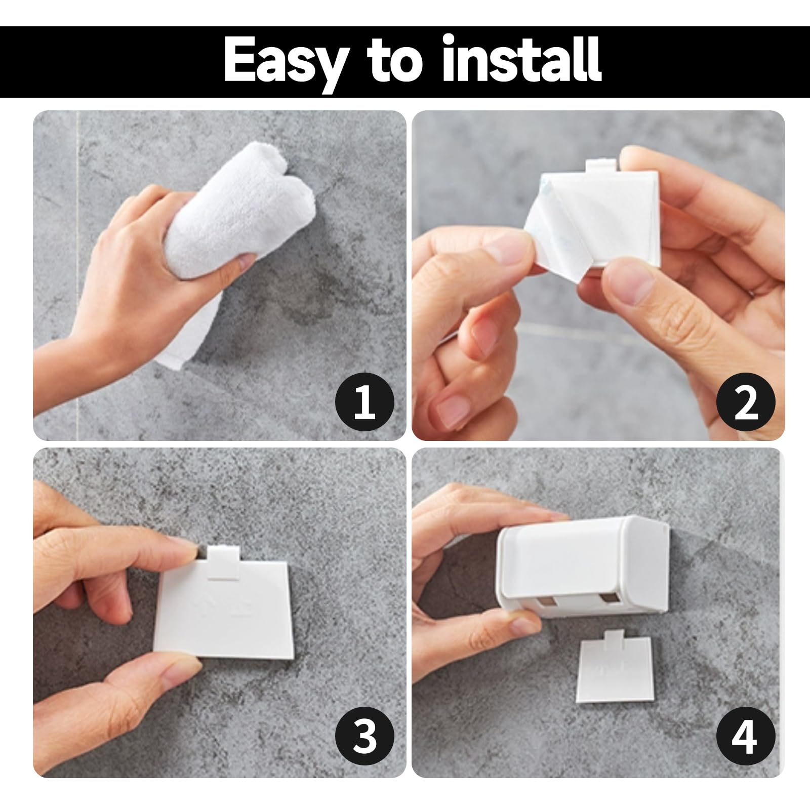 Self Adhesive Toothbrush Holder - Wall Mounted Toothbrush Holder With Cover, Suitable For Dormitory Bathrooms And Shower Rooms,