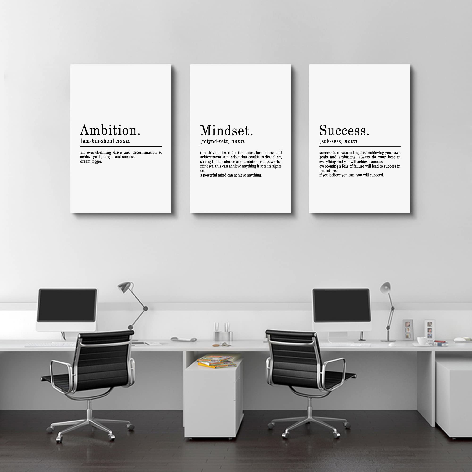 Inspirierendes Leinwandbild - Ephany Art - Mindset Zitate Drucke, Motivierende Wandkunst, Erfolg, Gerahmtes Unternehmer-Poster,