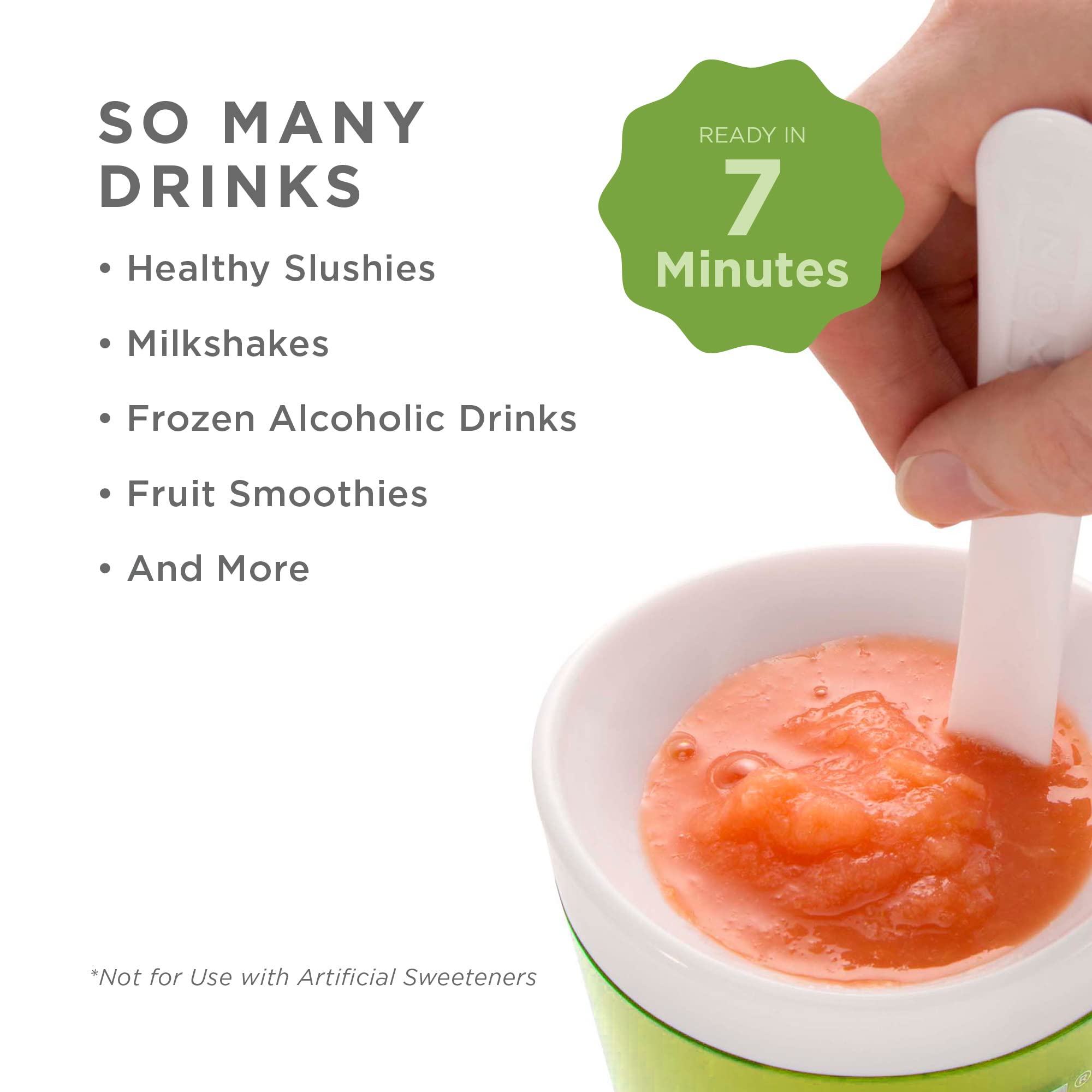 Zoku Original Slush And Shake Maker, Slushy Cup 3 Pack For Quick Frozen Homemade Single-Serving Slushies, Fruit Smoothies, And M