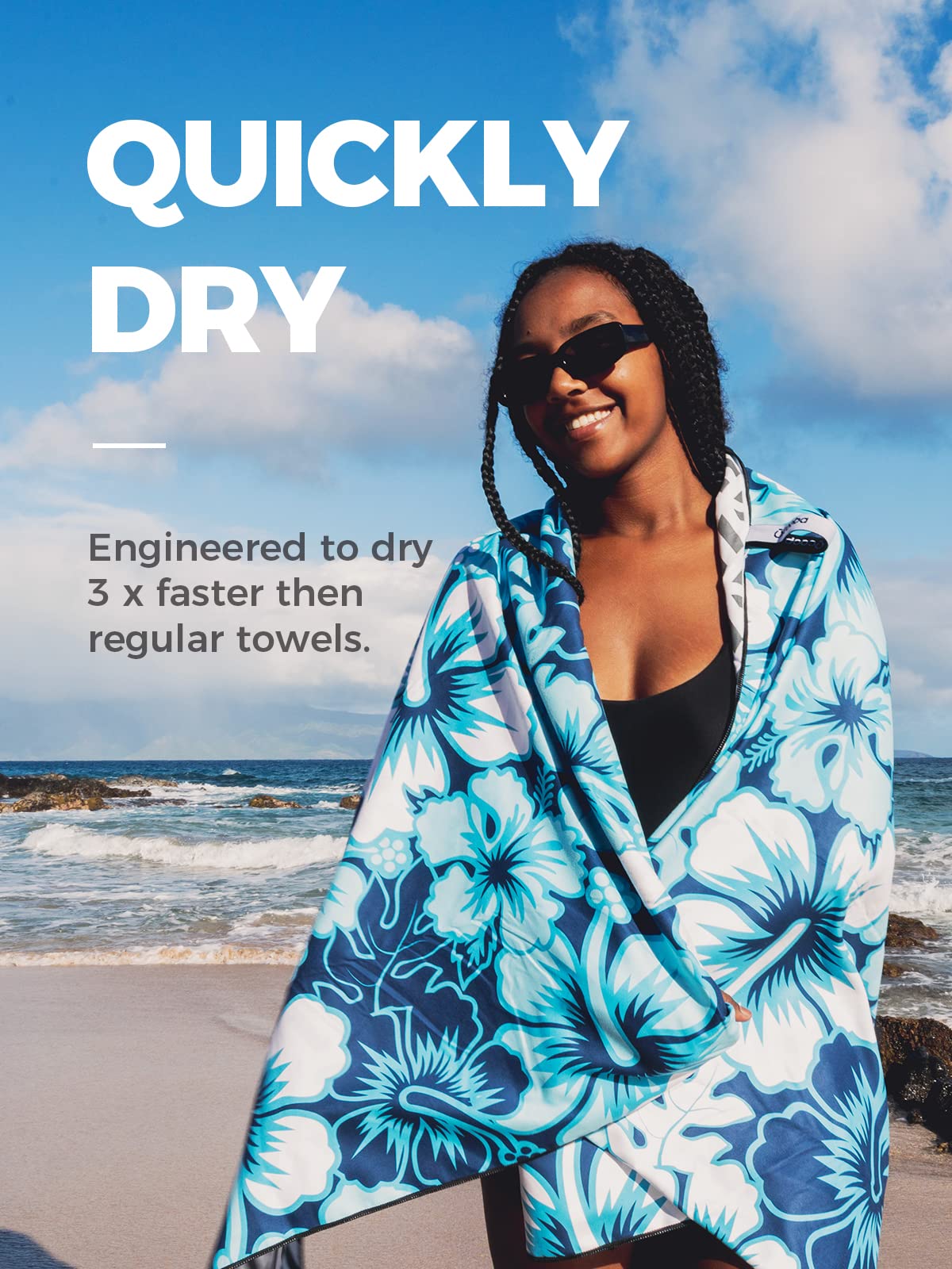 Ocoopa Microfiber Beach Towel Fast Drying, Extra Large 71 '' X 32 '' Sand Free Beach Towel Super Lightweight Towels For Swimming