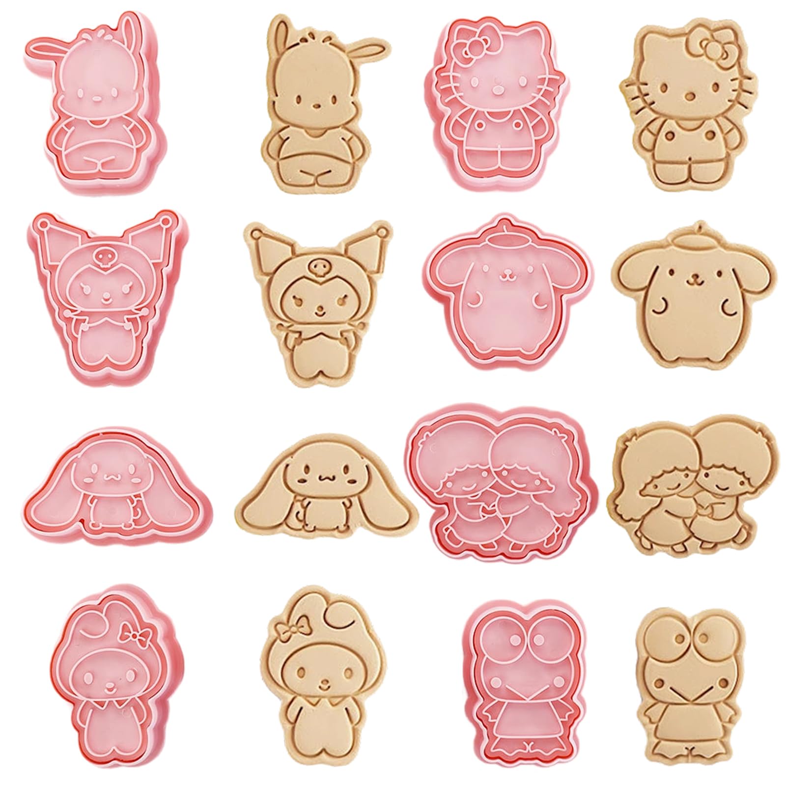 Cute Kitty Cat Cookie Cutter, 8 Pieces Cookie Cutters With Embossed Stampers Set, Plastic Cookie Cutters Molds Press Set, Cookie