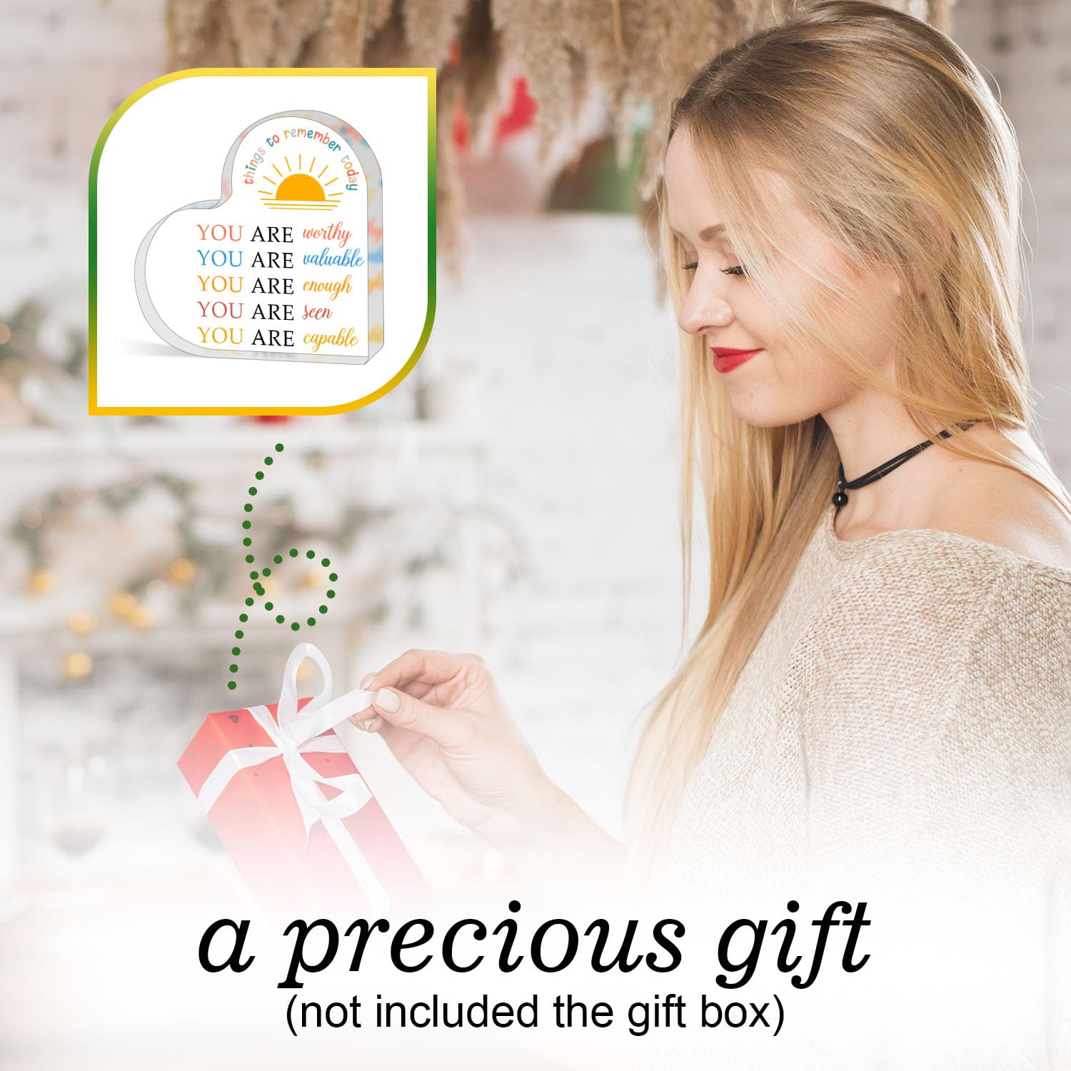 Positive Decor Motivational Gifts, Things To Remember Sign Inspirational Encouragement Gifts for Friend Coworker, Positive Cheer