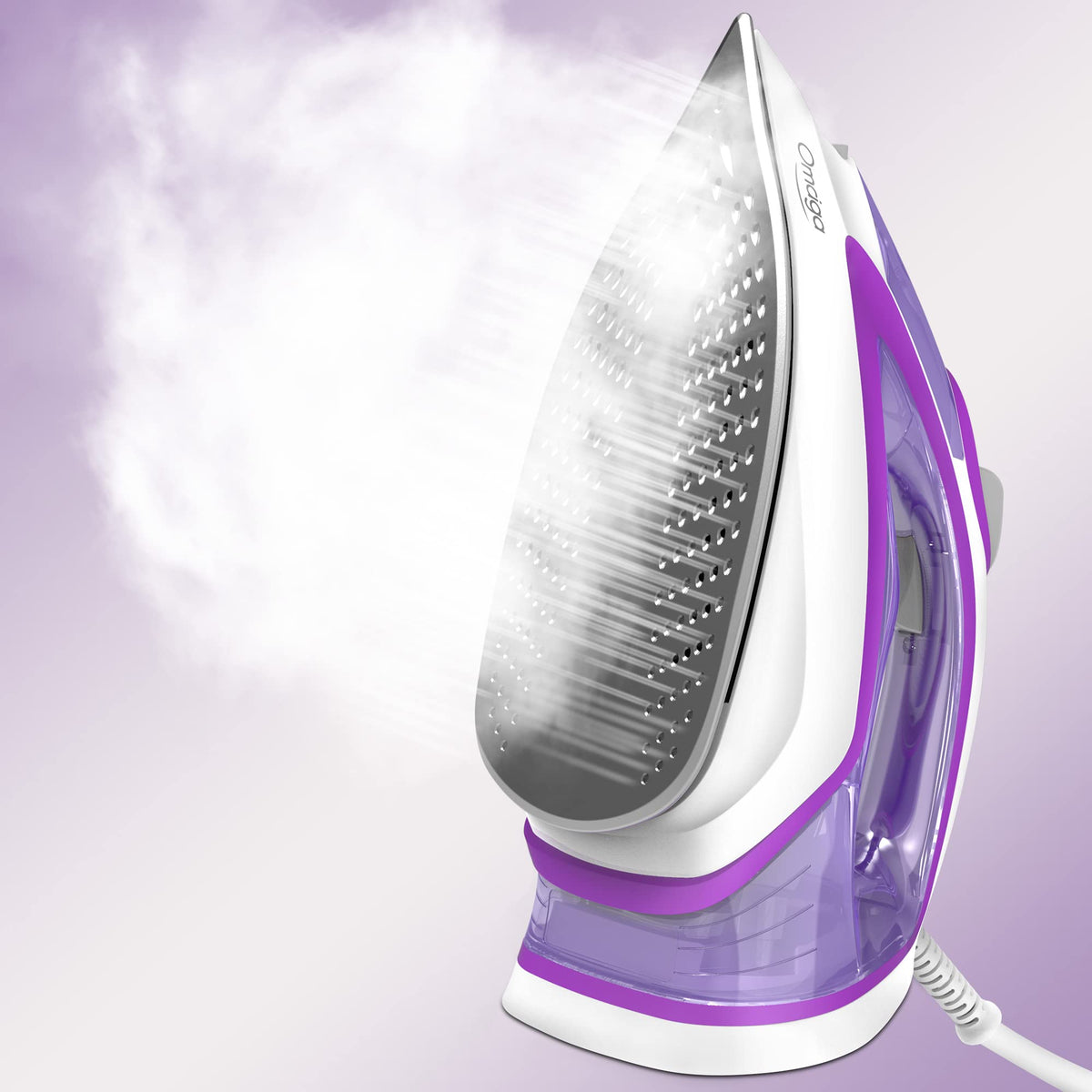 Omaiga Steam Iron For Clothes, 1750W Clothes Iron With Rapid Heating Ceramic Coated Soleplate, 3-Way Auto-Off, Clothing Iron Wit