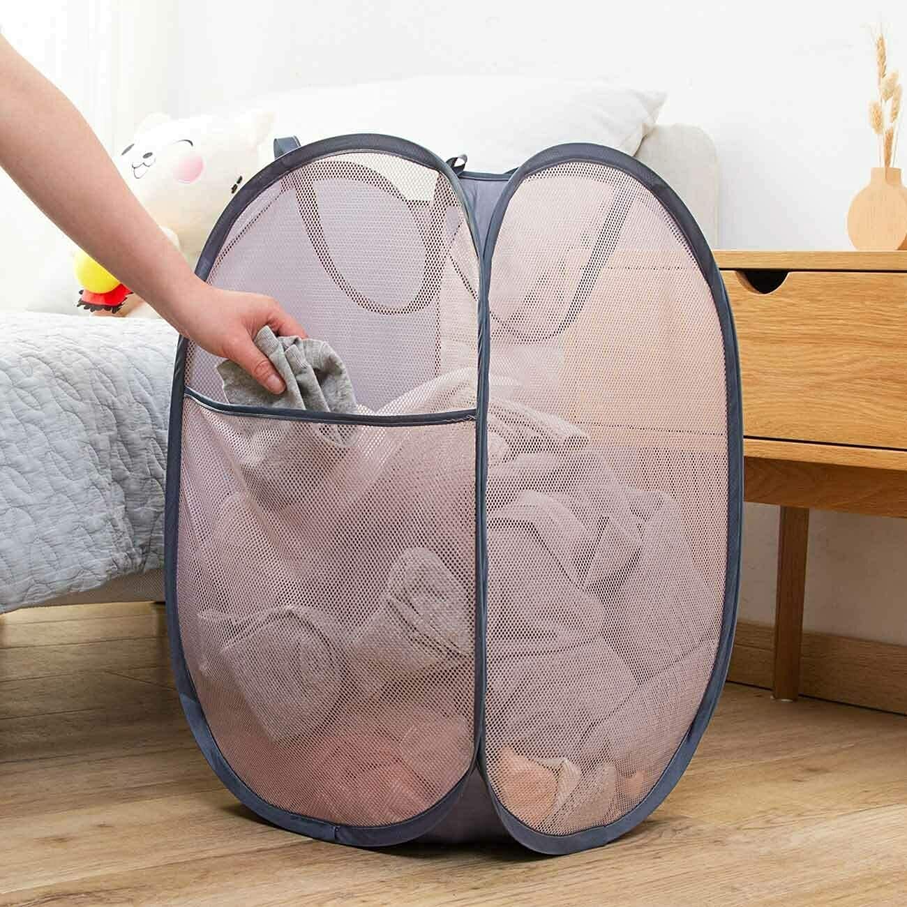 Larpur Pack Of 3 Pop Up Laundry Hampers, Collapsible Laundry Baskets, Portable Mesh Clothes Hampers For Kids Room, College Dorm,