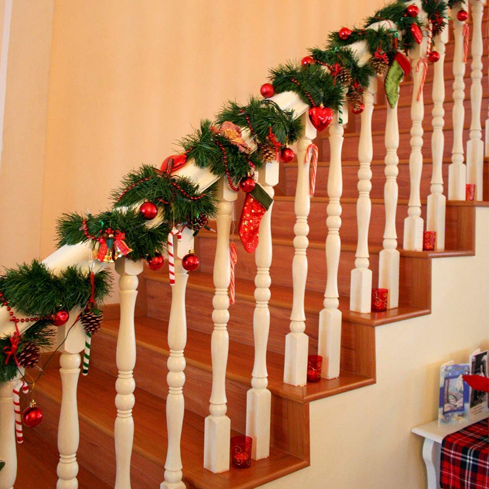 24 Pcs Christmas Garland Ties Artificial Pine Needles Santas Factory Christmas Tree Branches Wired Faux Pine Greenery Stems 12x1