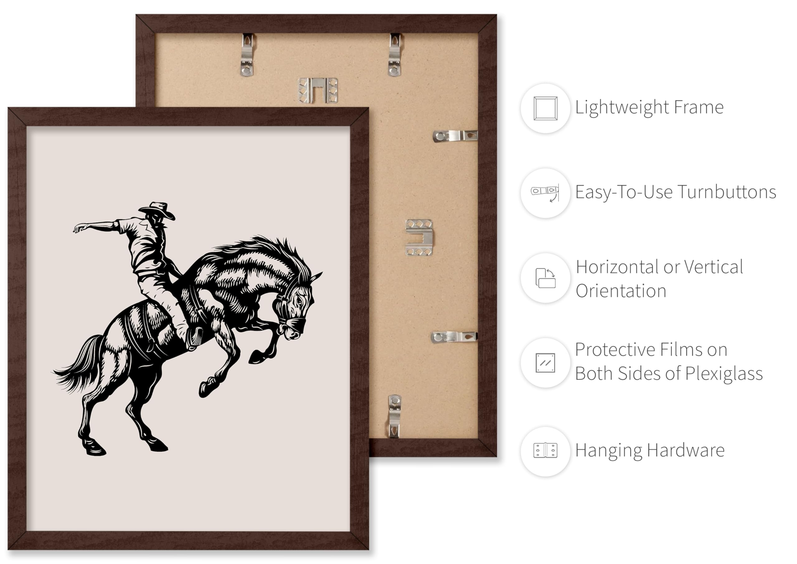 Poster Master Cowboy On Bucking Horse Poster - Retro Cowboy Print - Western Art - Rodeo Art - Wild West Art - Gift For Him & Her