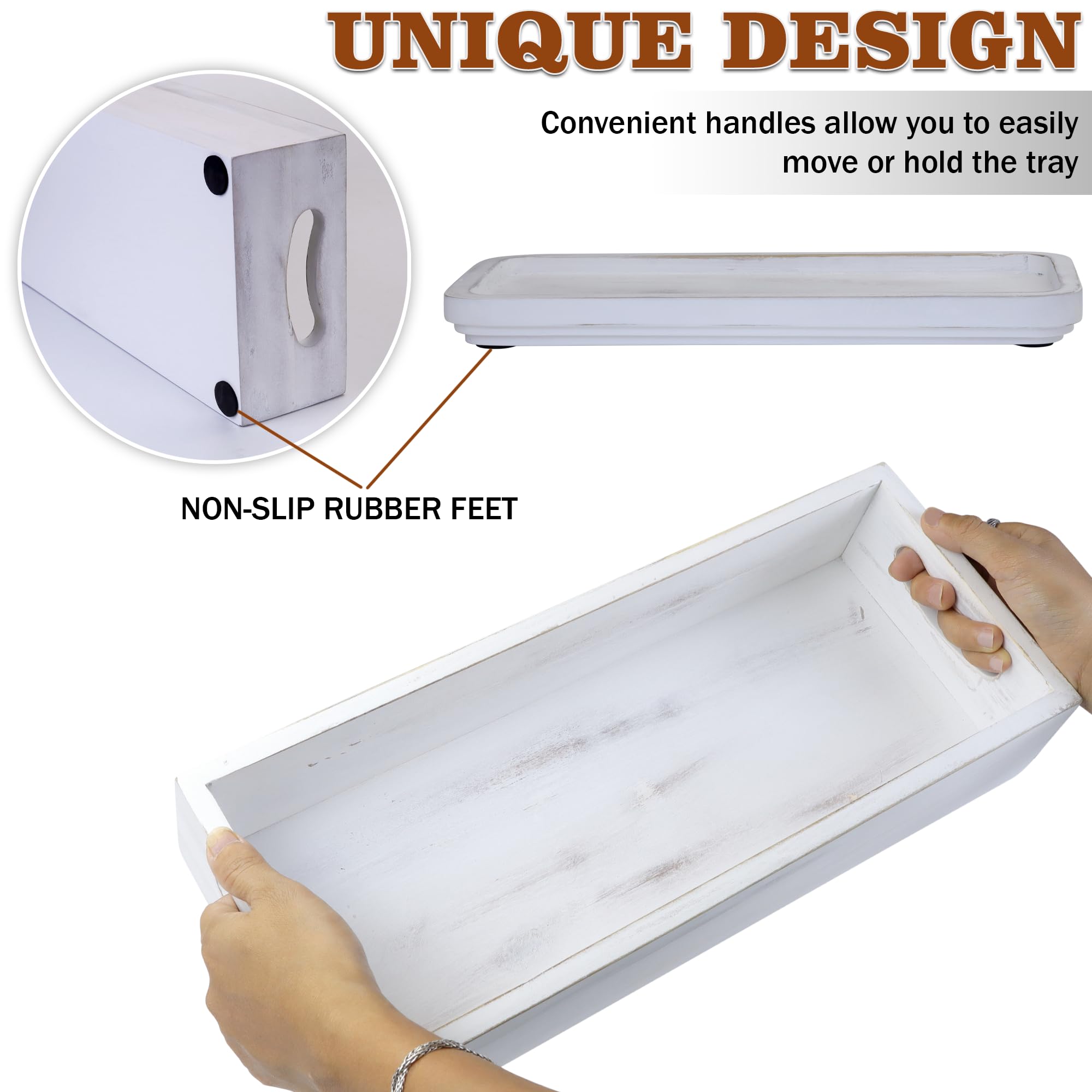 Toilet Tank Tray For Modern White Bathroom Decor Set Of 2 Acacia Toilet Tank Topper Paper Storage Decorative Organizer Box Wood