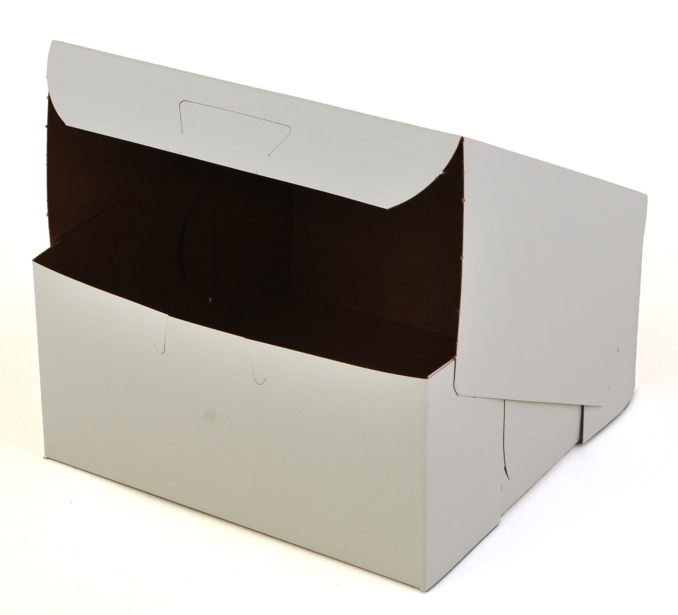 Southern Champion Tray 0905 Premium Clay Coated Kraft Paperboard White Non-Window Lock Corner Bakery Box, 6 Length X 6 Width