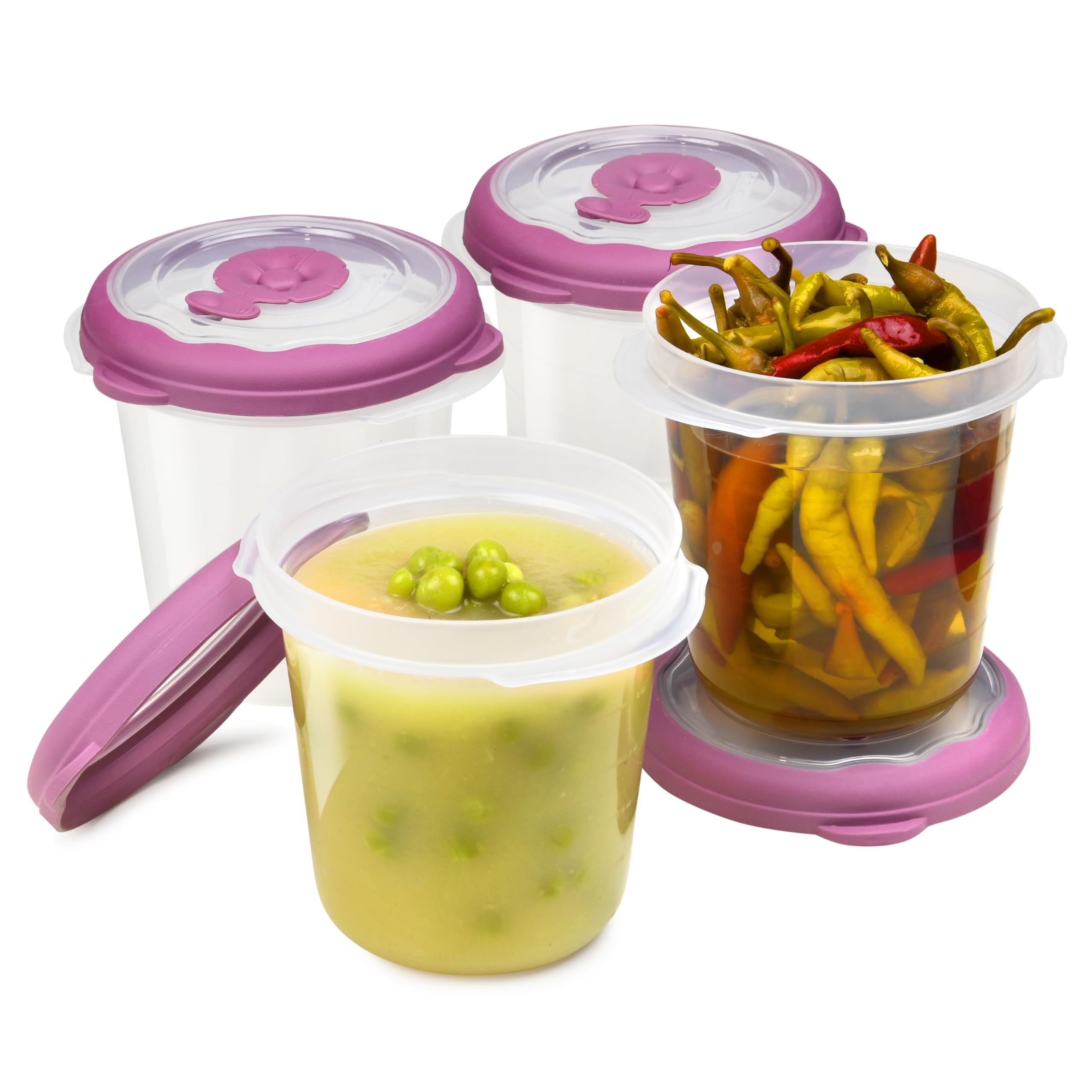 12 oz Plastic Soup Freezer Containers With Lids Reusable, Airtight Microwave Food Storage Container For Meal Prep HomeMade Soup