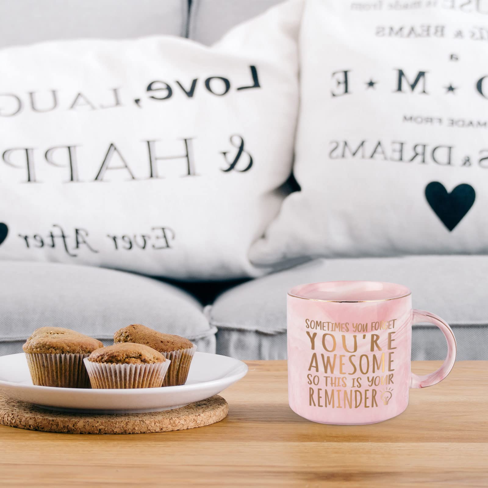 Thank You Gifts for Women  Sometimes You Forget You're Awesome Mug  Inspirational Encouragement Gifts for Women  Appreciation Congratulations Farewell Gifts for Her Women Coworkers Friends  12 Oz Pink
