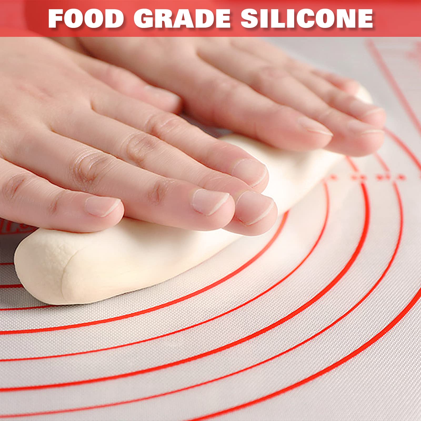 Large Silicone Pastry Mat Extra Thick Non Stick Baking Mat With Measurement Fondant Mat, Counter Mat, Dough Rolling Mat, Oven Li