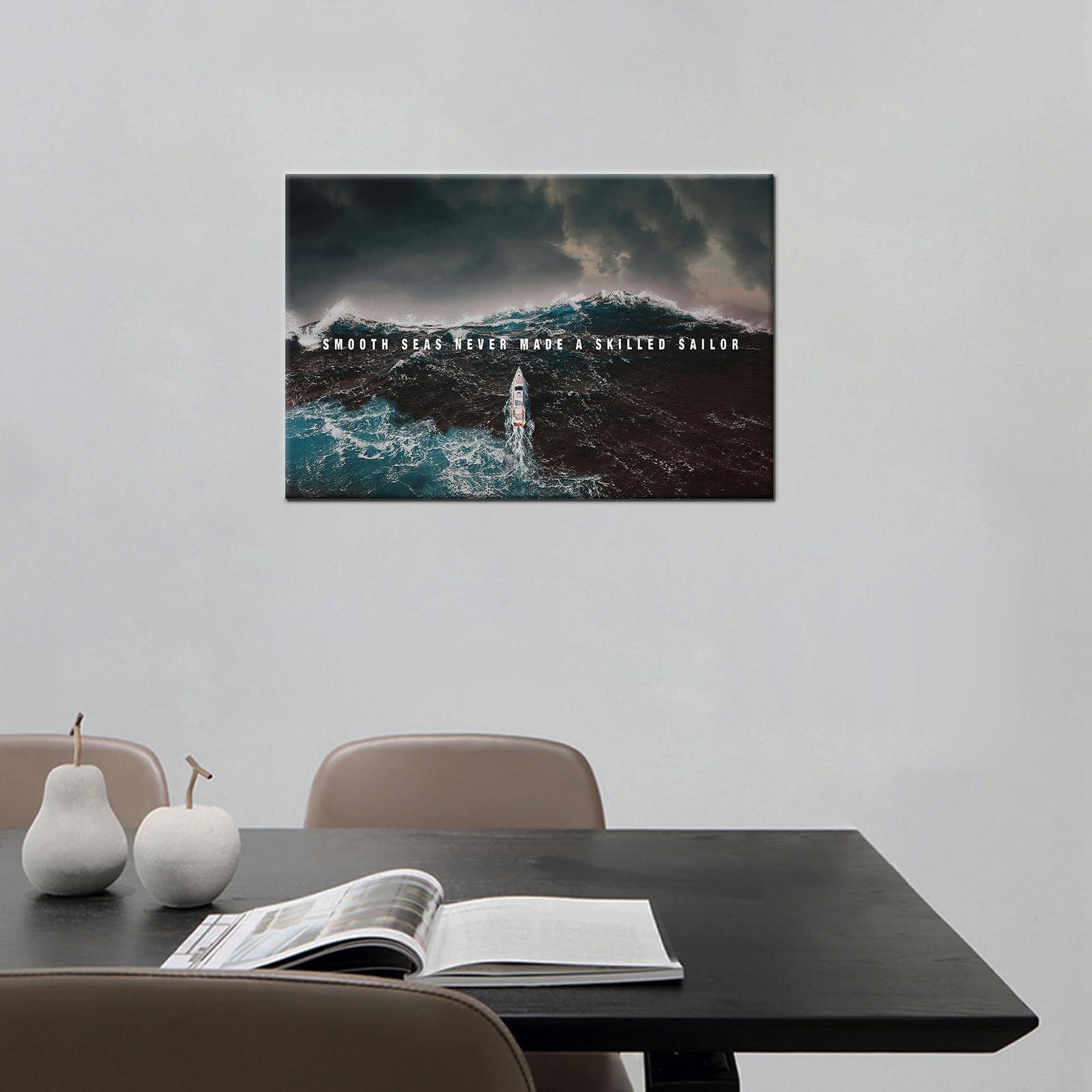 Inspirational Canvas Wall Art Motivational Success Painting Smooth Seas Picture Poster Positive Motto Office Quotes Print Artwor