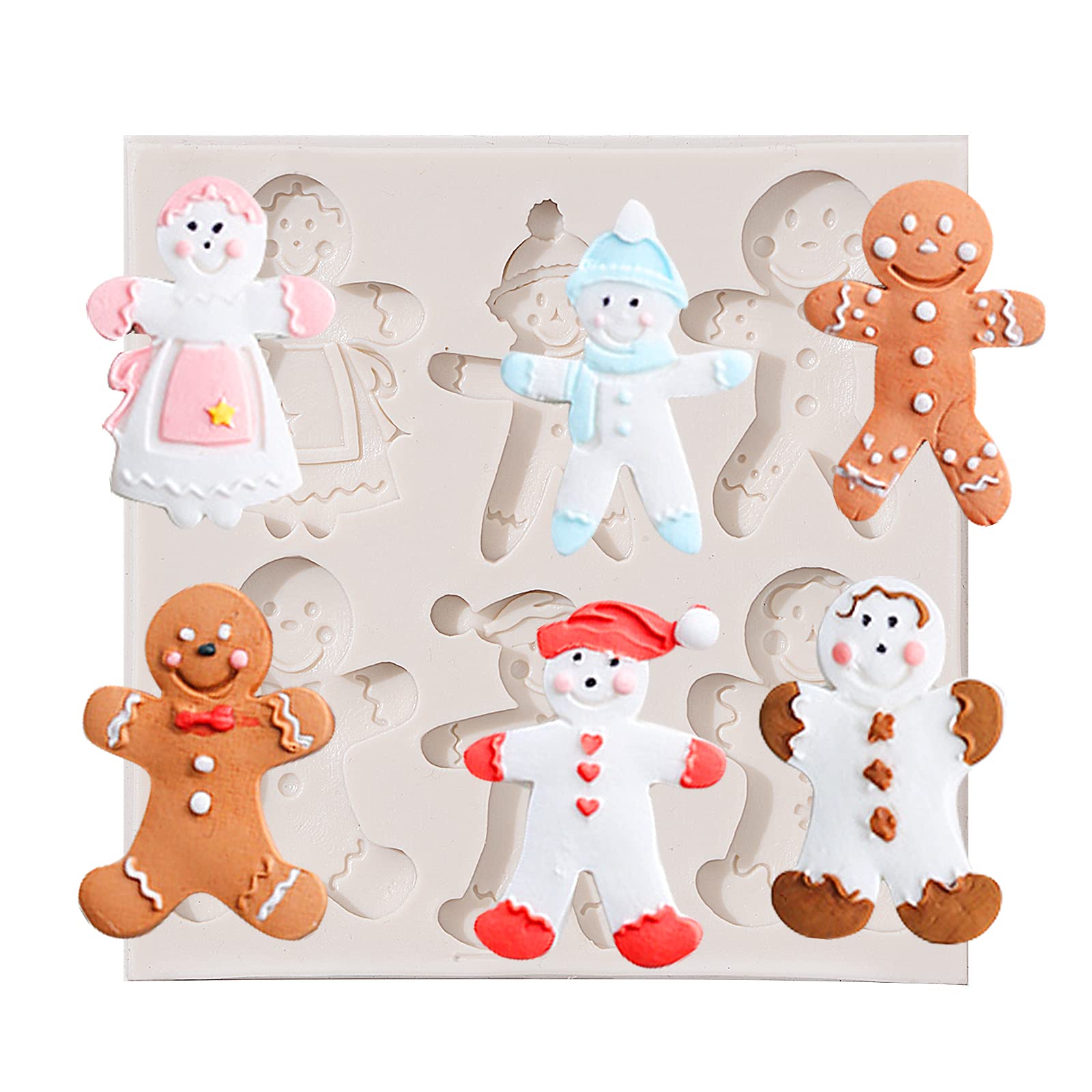 Christmas Gingerbread Man Fondant Molds,Silicone Chocolate Candy Mould For Christmas Birthday Party Cake Decoration Cupcake Topp