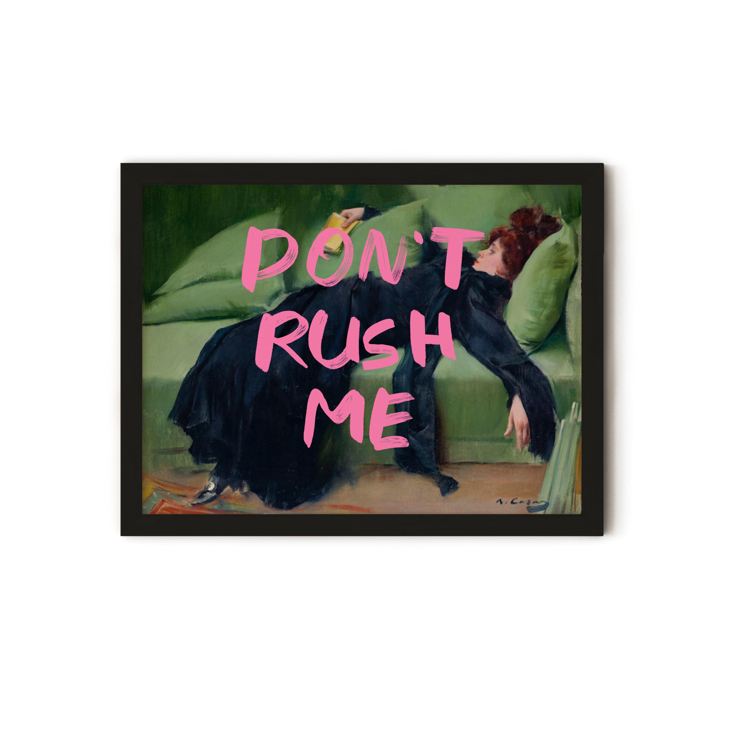 Twodays Maximalist Wall Decor, Eclectic Aesthetic Large Wall Art Print, Don'T Rush Me Altered Portrait, Antique Victorian Poster