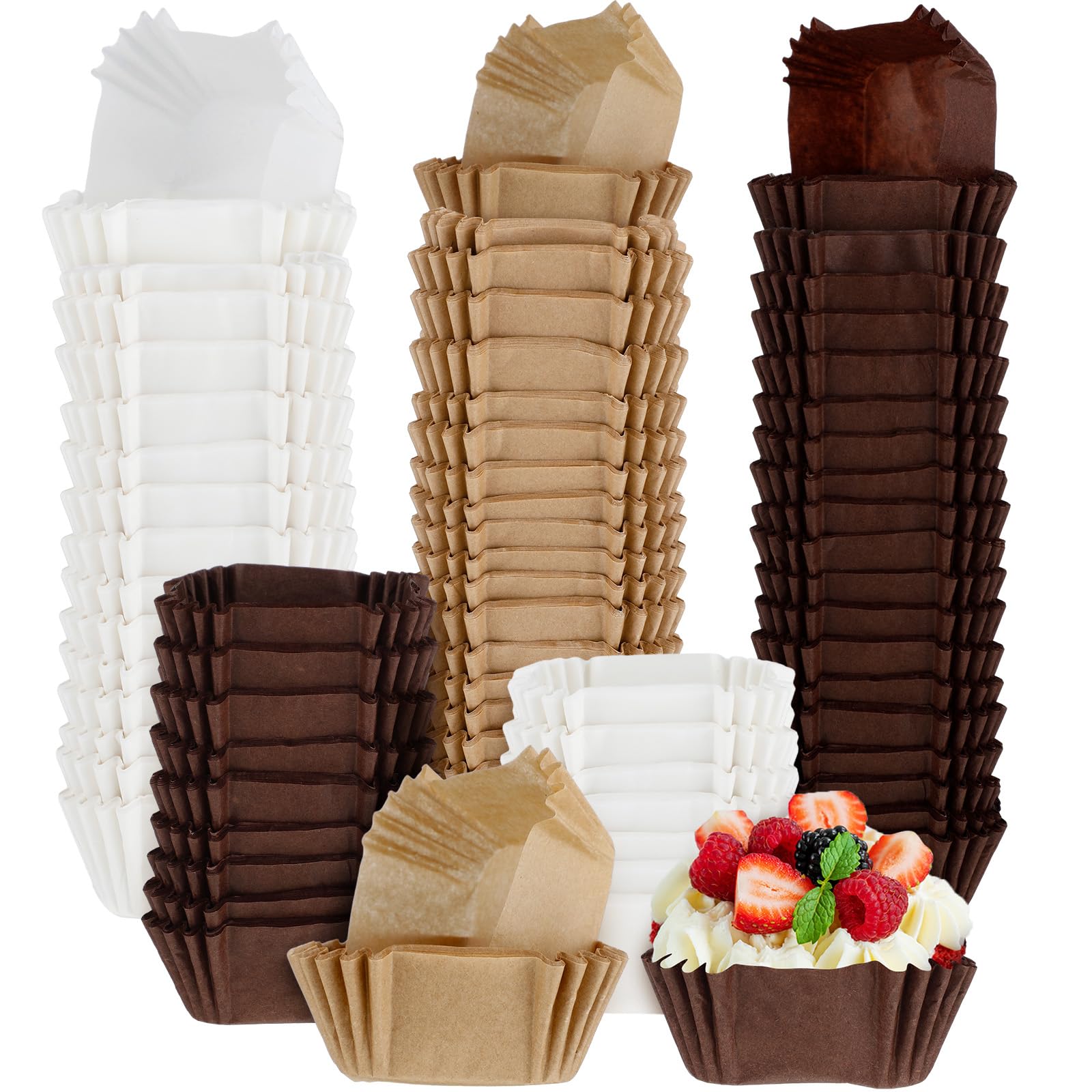 Layhit 900 Pcs Square Cupcake Liners Paper Baking Cups Greaseproof White Cupcake Wrappers Muffin Liners For Weddings Birthdays G
