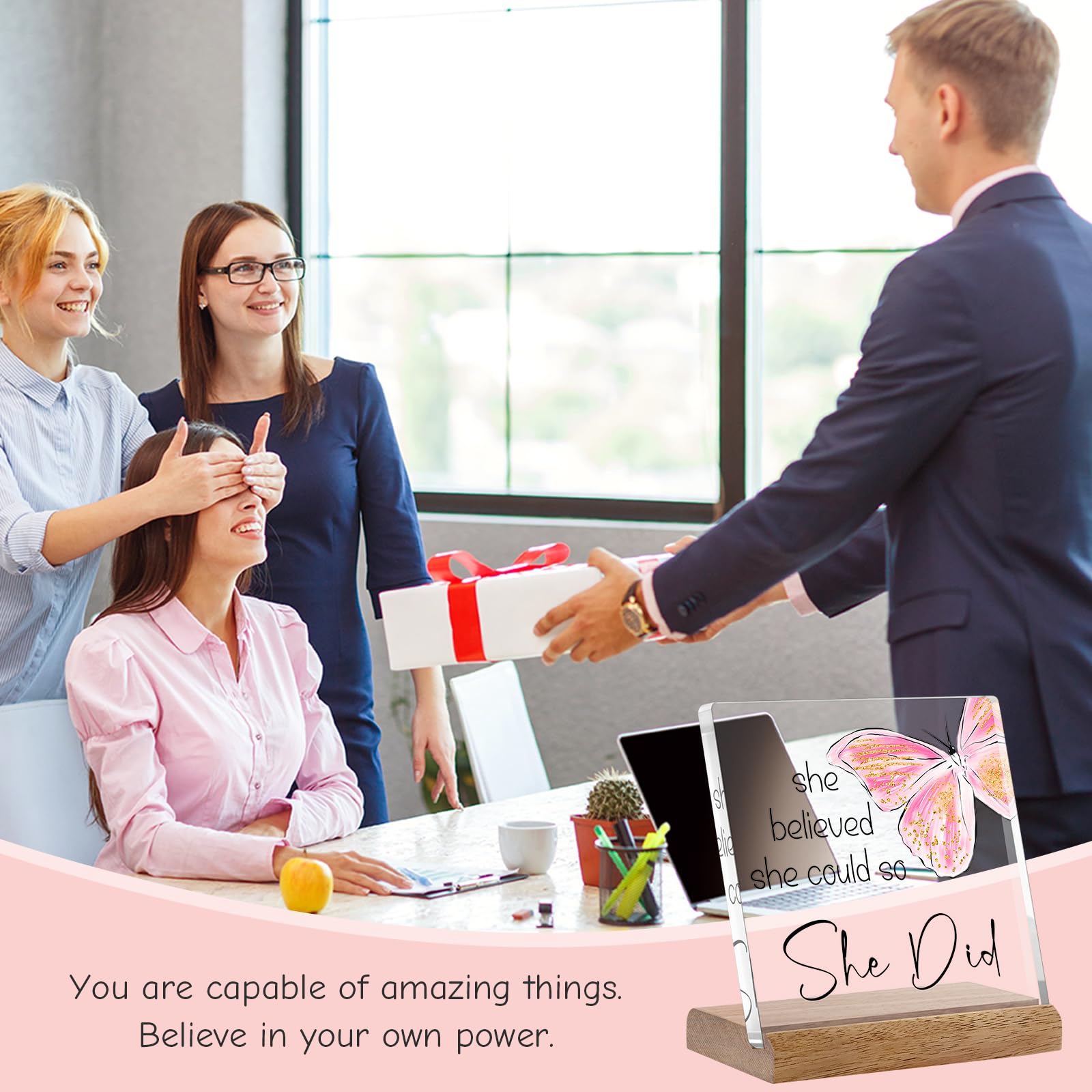FreeJac Congratulations Gifts for Women - College Graduation Gifts for Her New Job Gifts - She Believed She Could so She Did Acr