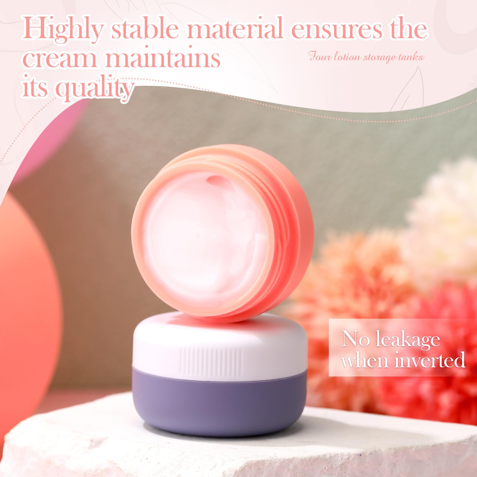 Meanplan 8 Pcs Travel Containers for Toiletries 1 Oz/ 30 ml Small Silicone Cream Jars with Lids Mini Cosmetic Jars Refillable Tr