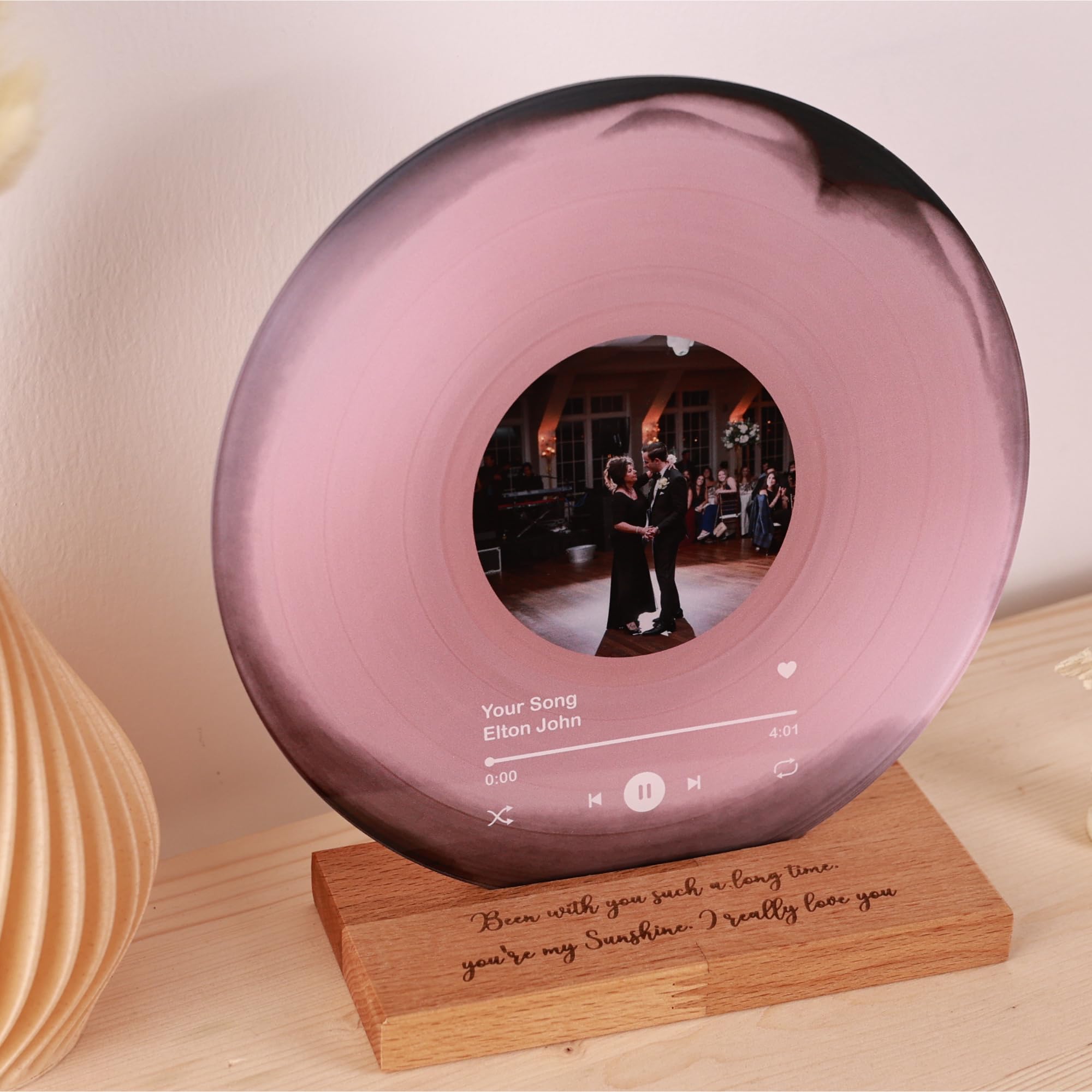 Personalized Vinyl Record With Photo - Custom Acrylic Song Plaque - Unique Gifts For Anniversary, Wedding, Birthday, Valentines