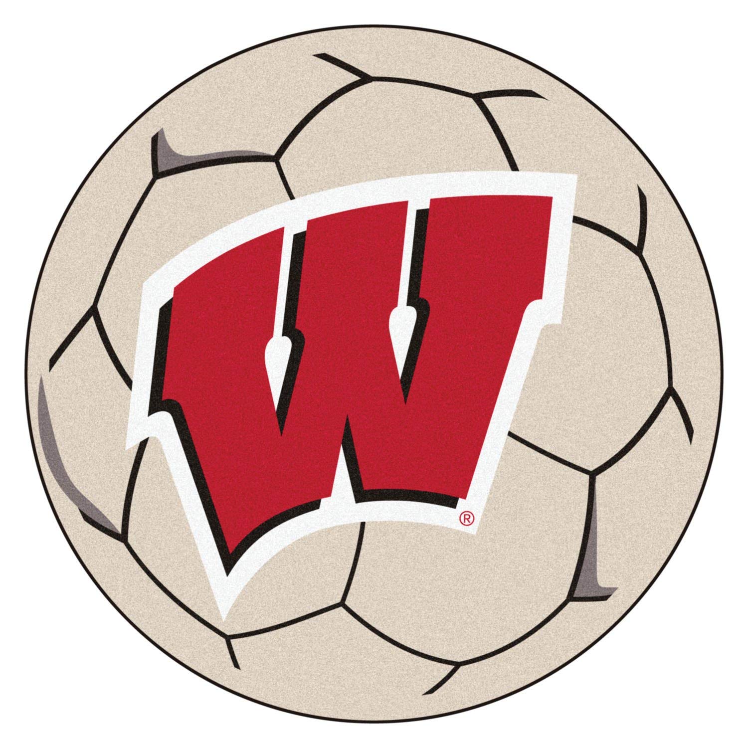 Fanmats Wisconsin Badgers Soccer Ball-Shaped Mats