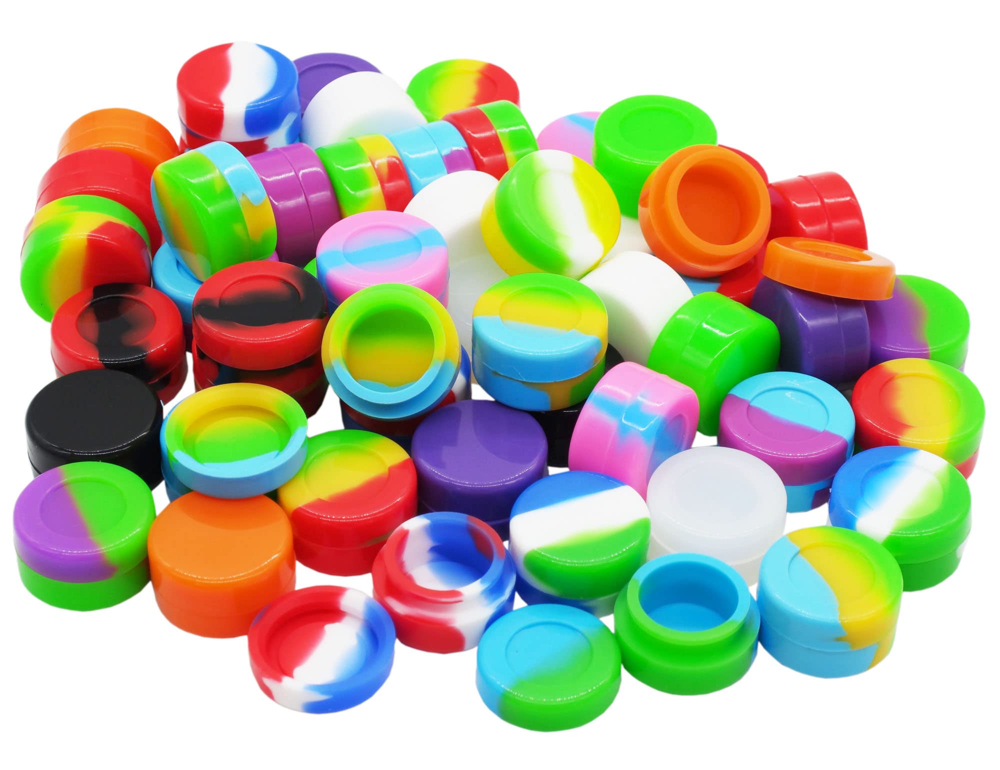 Pearwell 5Ml Silicone Wax Containers Concentrate Sealed Oil Non-Stick Jars (25), Multicolor