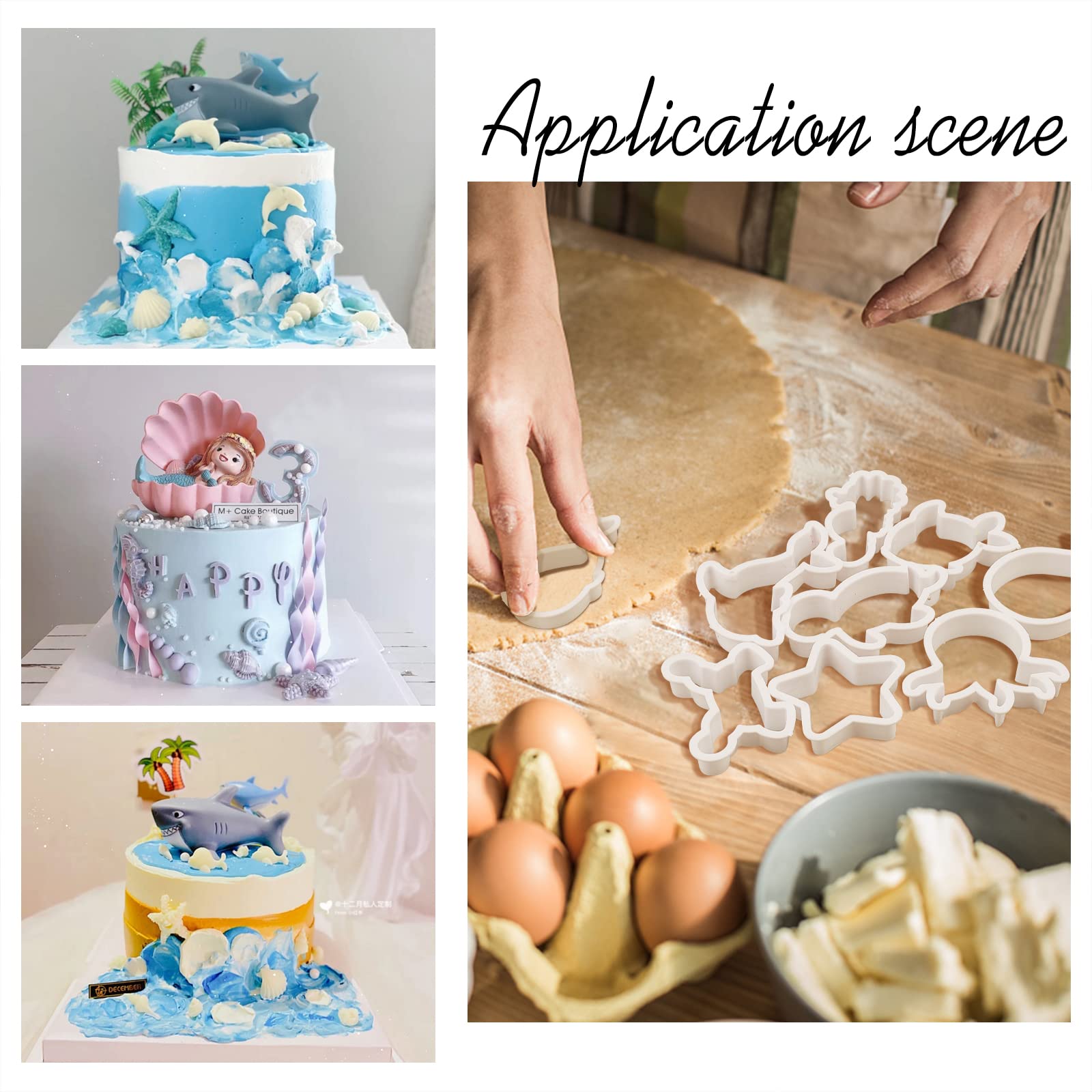 Superfindings 8 Styles Plastic Cookie Cutters Ocean Cookie Cutters Polymer Clay Cutters Marine Animal Clay Cutter White Marine L