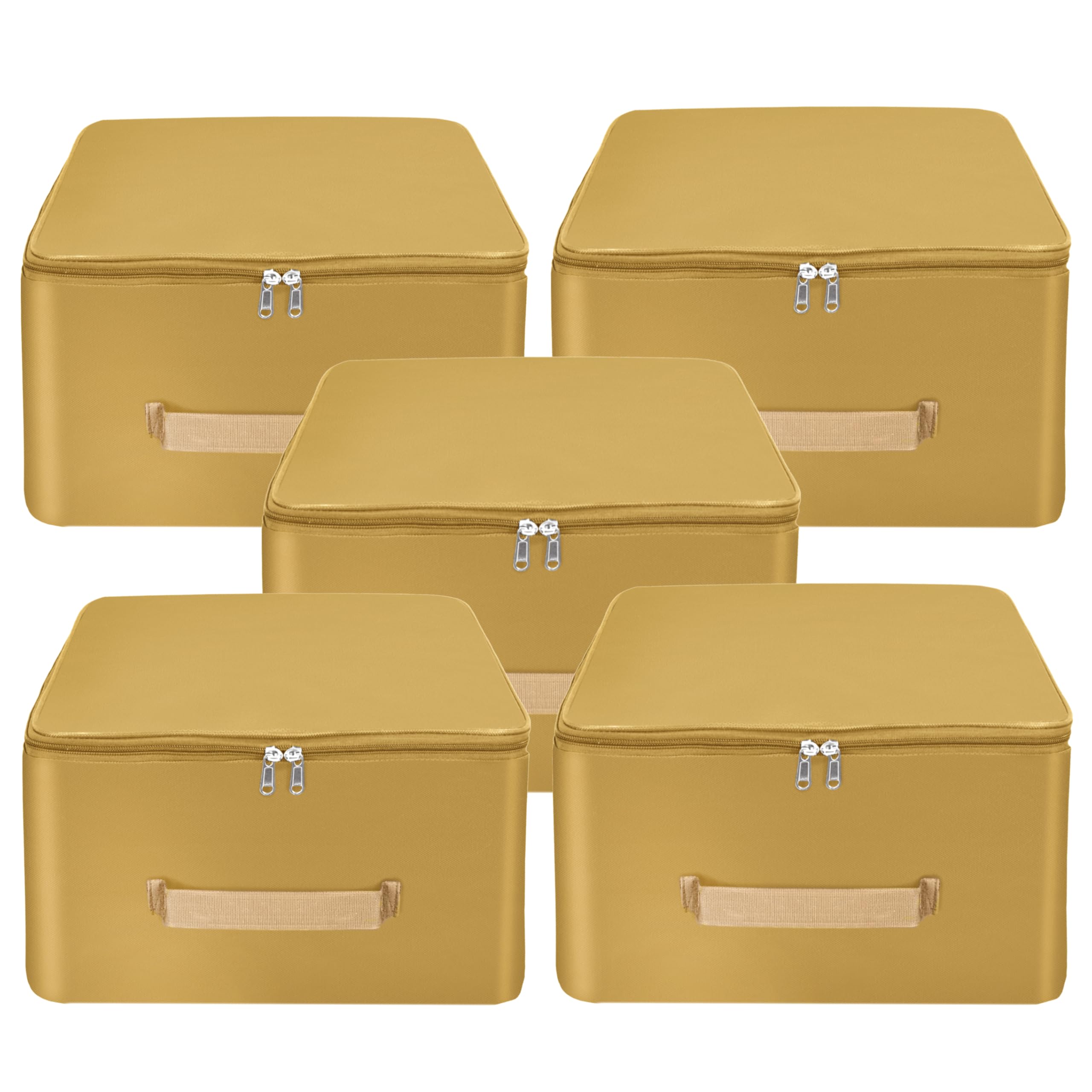 Storite 5 Pack Nylon Wardrobe Bag Underbed Moisture Proof Cloth Storage Organizer, Storage Box For Clothes Saree Bags With Zippe