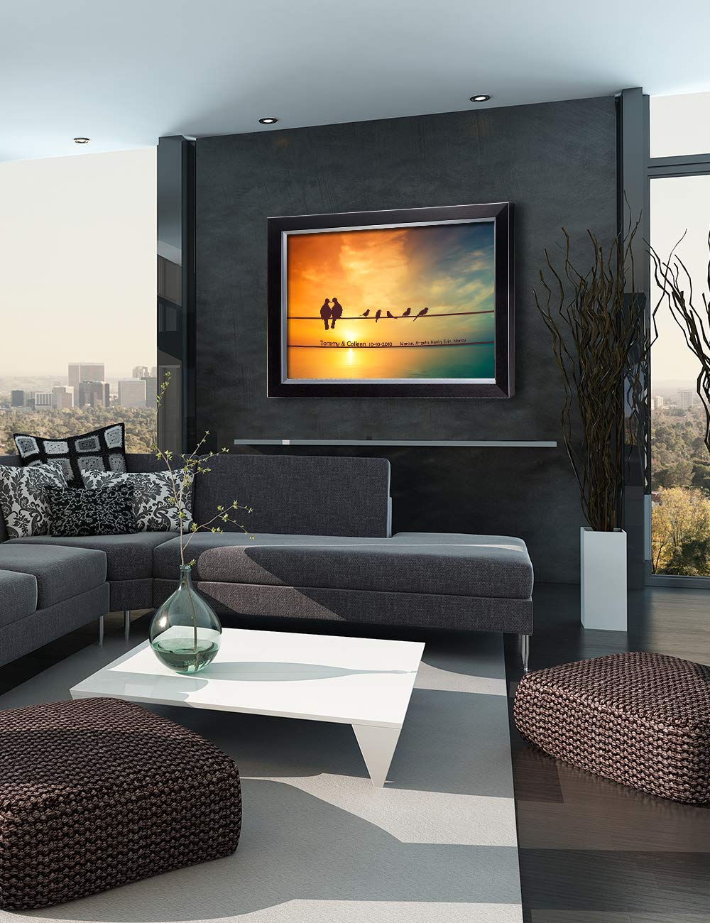 Ipic - We Are Family Personalized Artwork With Names, Customized Gift For Anniversary. Giclee Wall Art With High Grade Frame. Pi