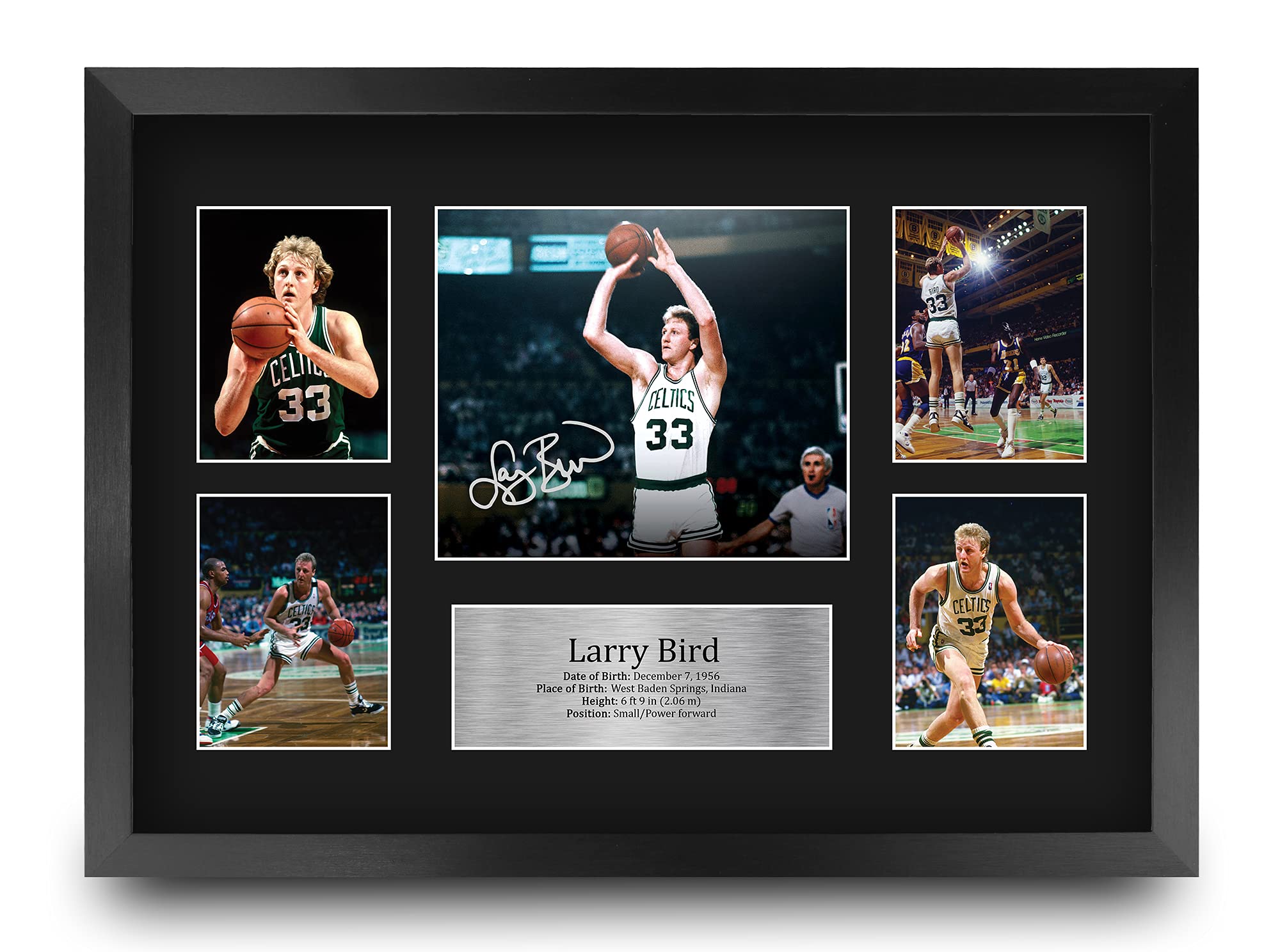 HWC Trading Larry Bird 16 x 12 inch (A3) Printed Gifts Signed Autograph Presentation Display for Basketball Memorabilia Fans - 1