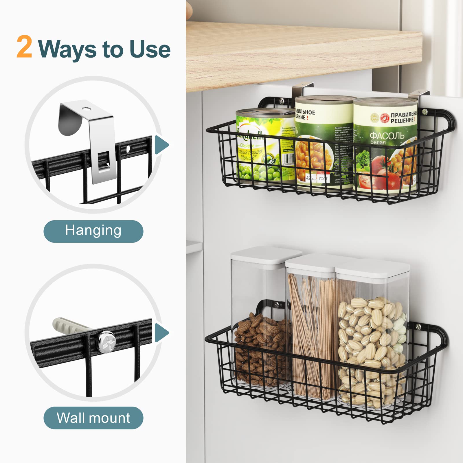Wall Basket, Packism 4 Pack Small Bathroom Organizer Sturdy Durable Bathroom Storage Organizer Partition Storage Add Extra Stora