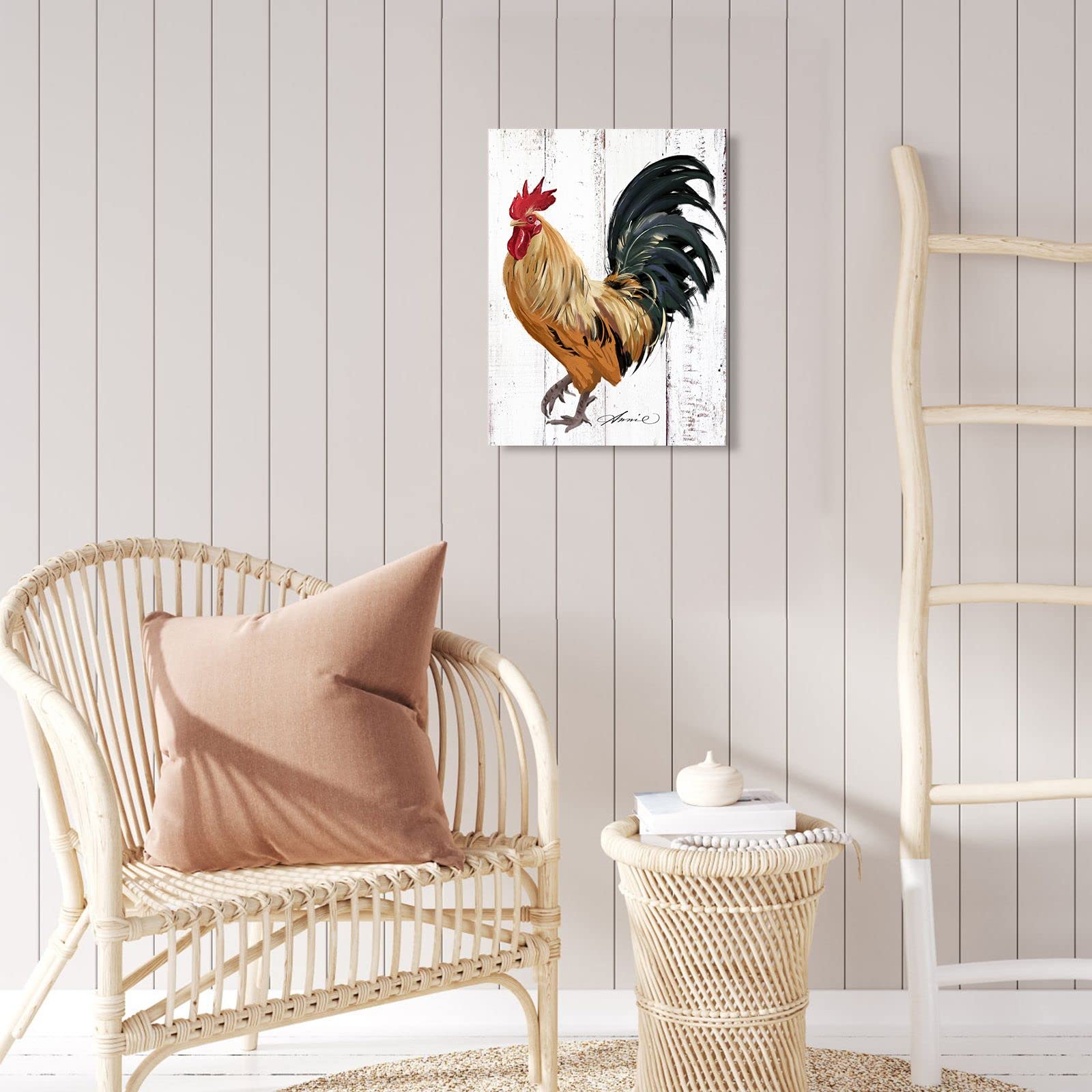 Rooster Kitchen Decor Wall Art - Farmhouse Canvas Painting Picture Prints Artwork For Home Kitchen Decor