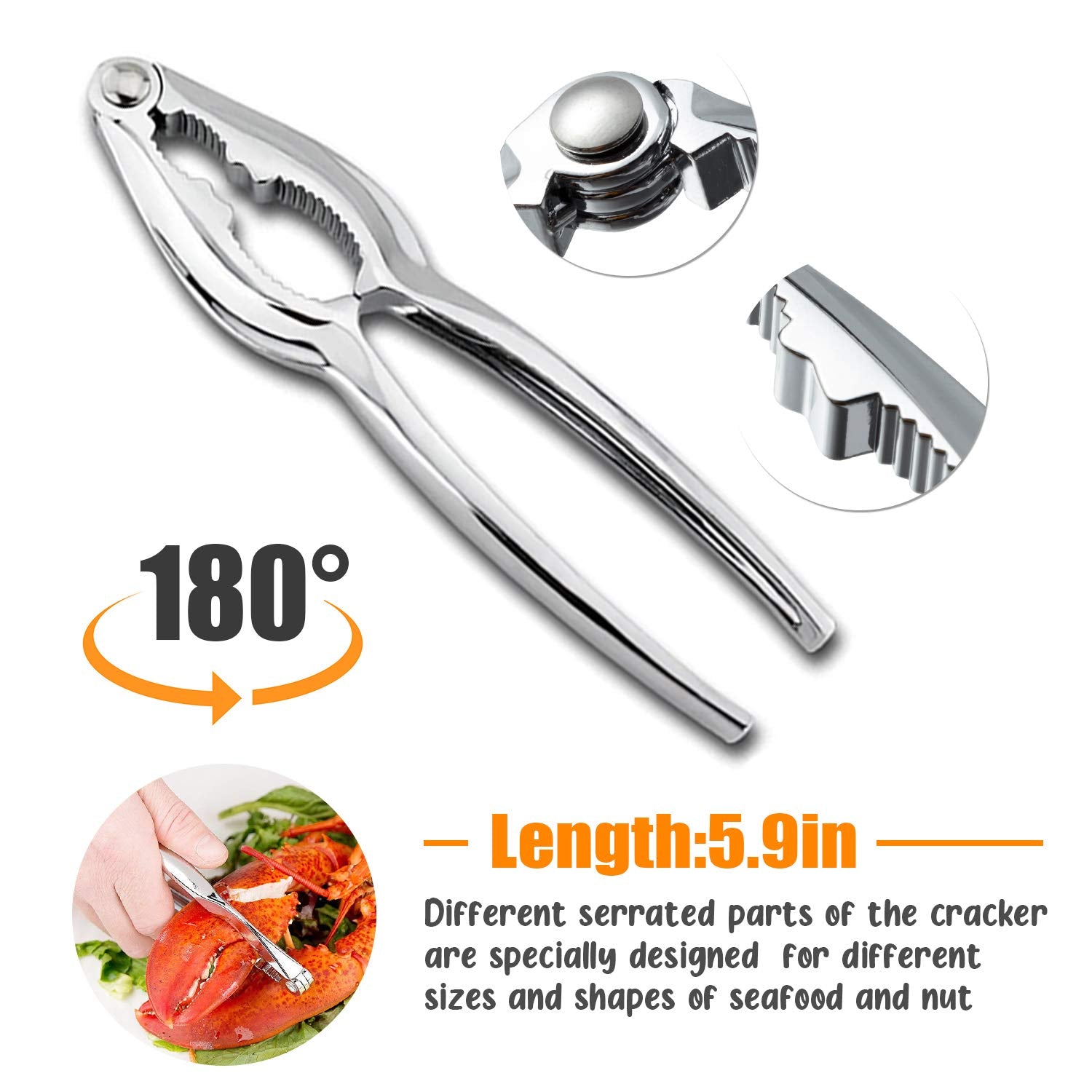 12 Pcs Crab Crackers And Tools, Lobster Crackers, Nut Crackers For Crab Legs, Heavy Duty Seafood Cracker Picks Tools, Opener Hom