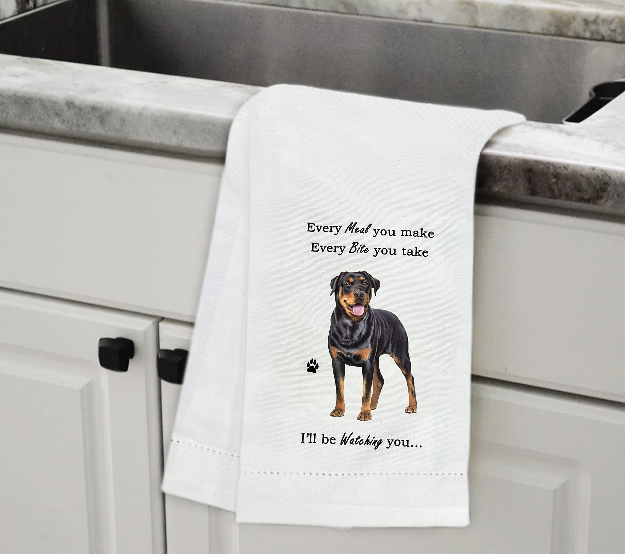 E&S Imports Rottweiler Kitchen Towel - Soft Highly Absorbent - Rottweiler Gifts - Dish Towels For Washing Dishes - Tea Towels -