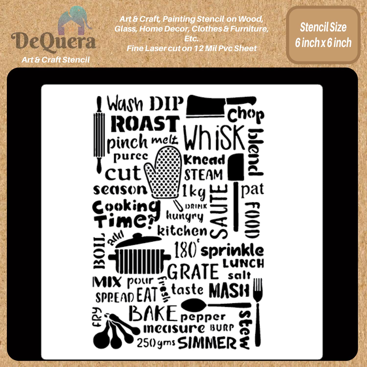 DeQuera Craft Stencils for DIY Art & Craft ReUsable Used for Painting, Journaling, Mix Media, Wall Painting and Other Decorativ