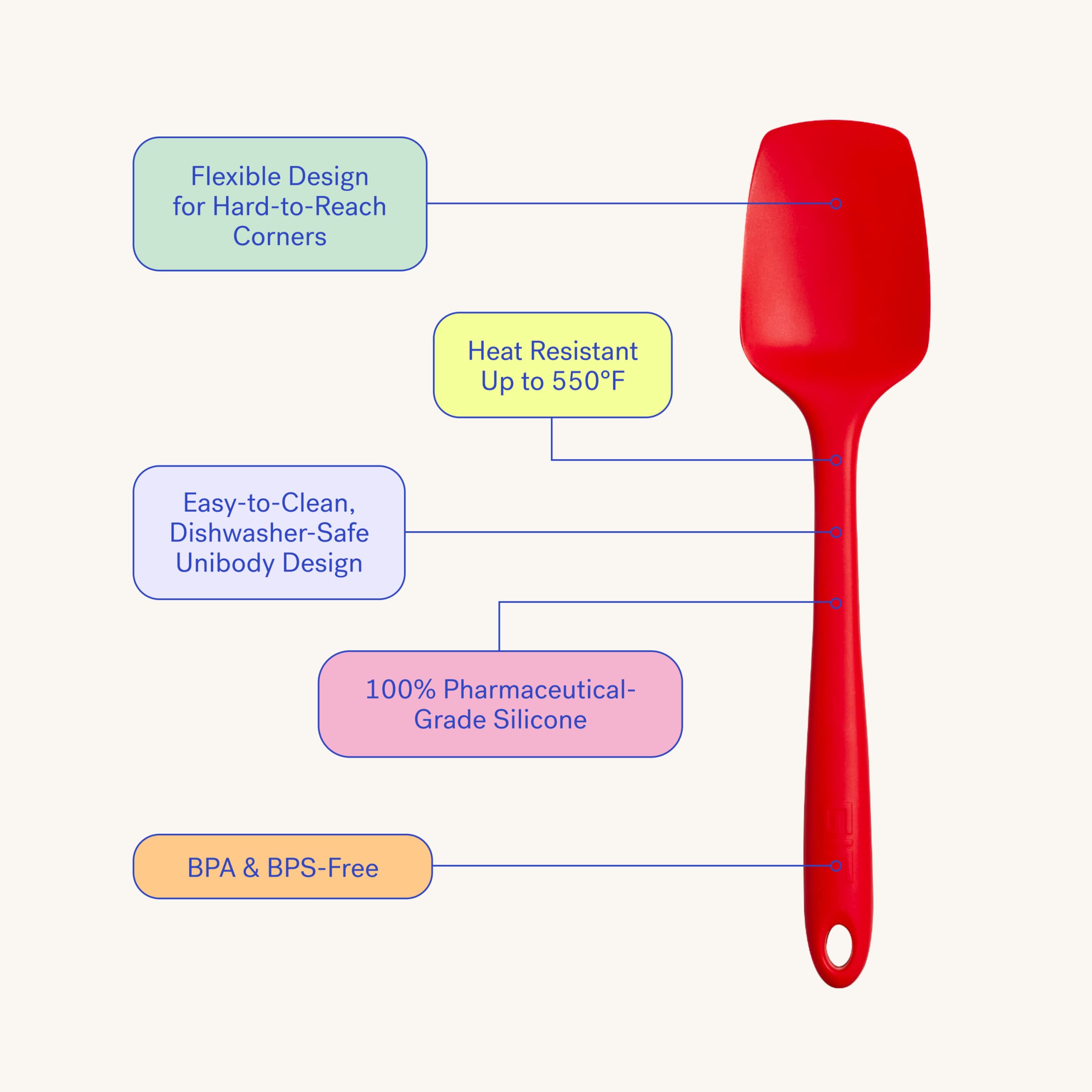 Gir: Get It Right Premium Seamless Spoonula - Non-Stick Heat Resistant Silicone Scraper Spatula - Perfect For Mixing, Serving, S