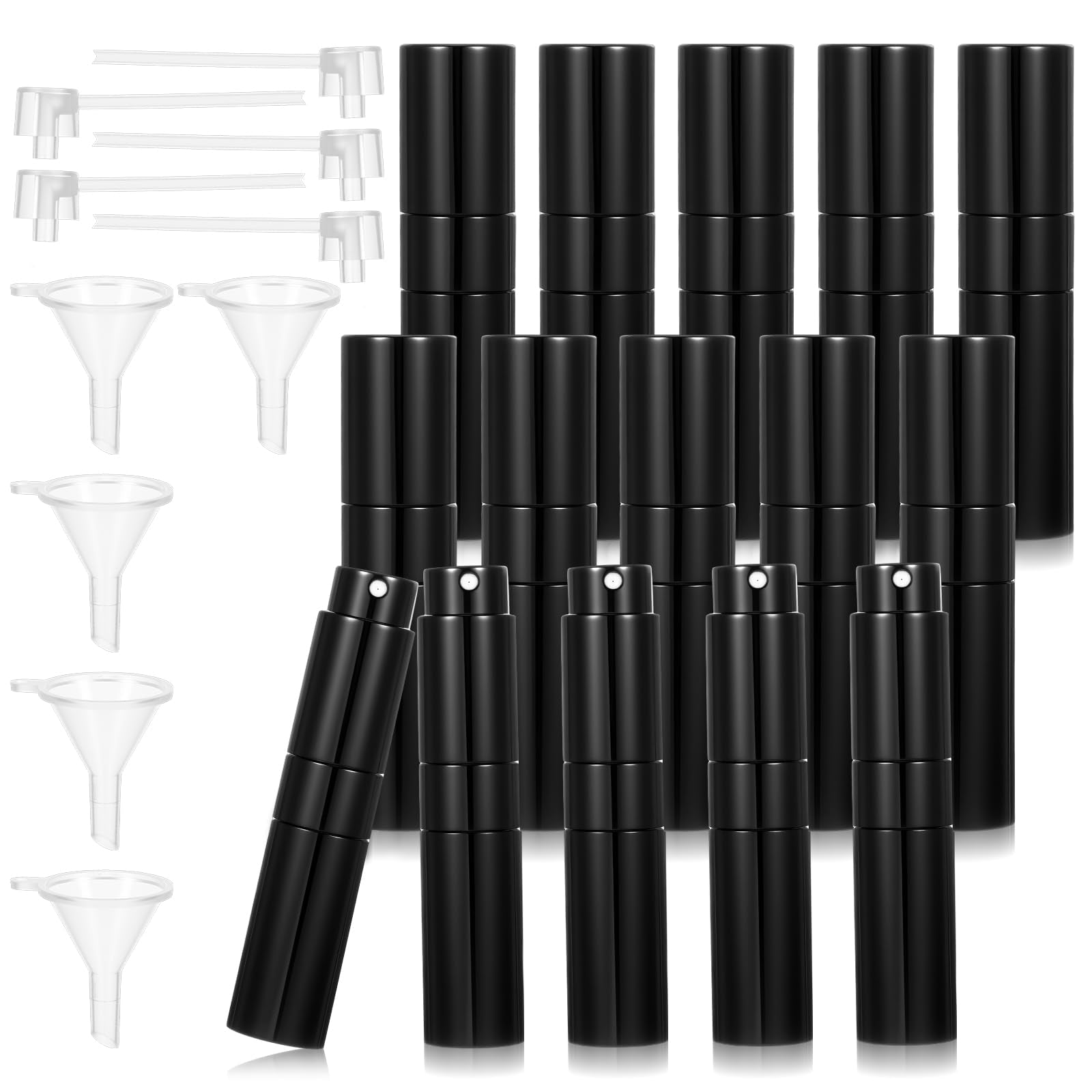 Afcabakila 15Pcs 8ml Perfume Atomizer, Refillable Travel Atomizer Spray Bottles, Small Spray Bottle Empty Portable Cologne Spray