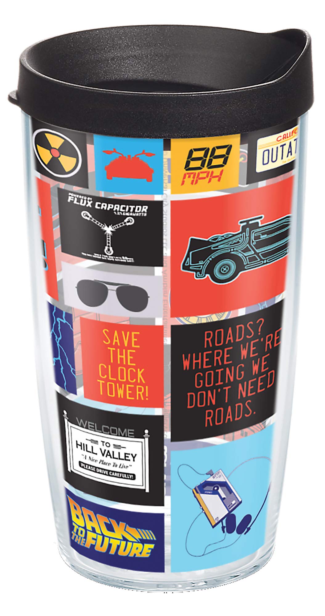 Tervis Back to the Future Made in USA Double Walled Insulated Tumbler Travel Cup Keeps Drinks Cold & Hot, 16oz, Classic