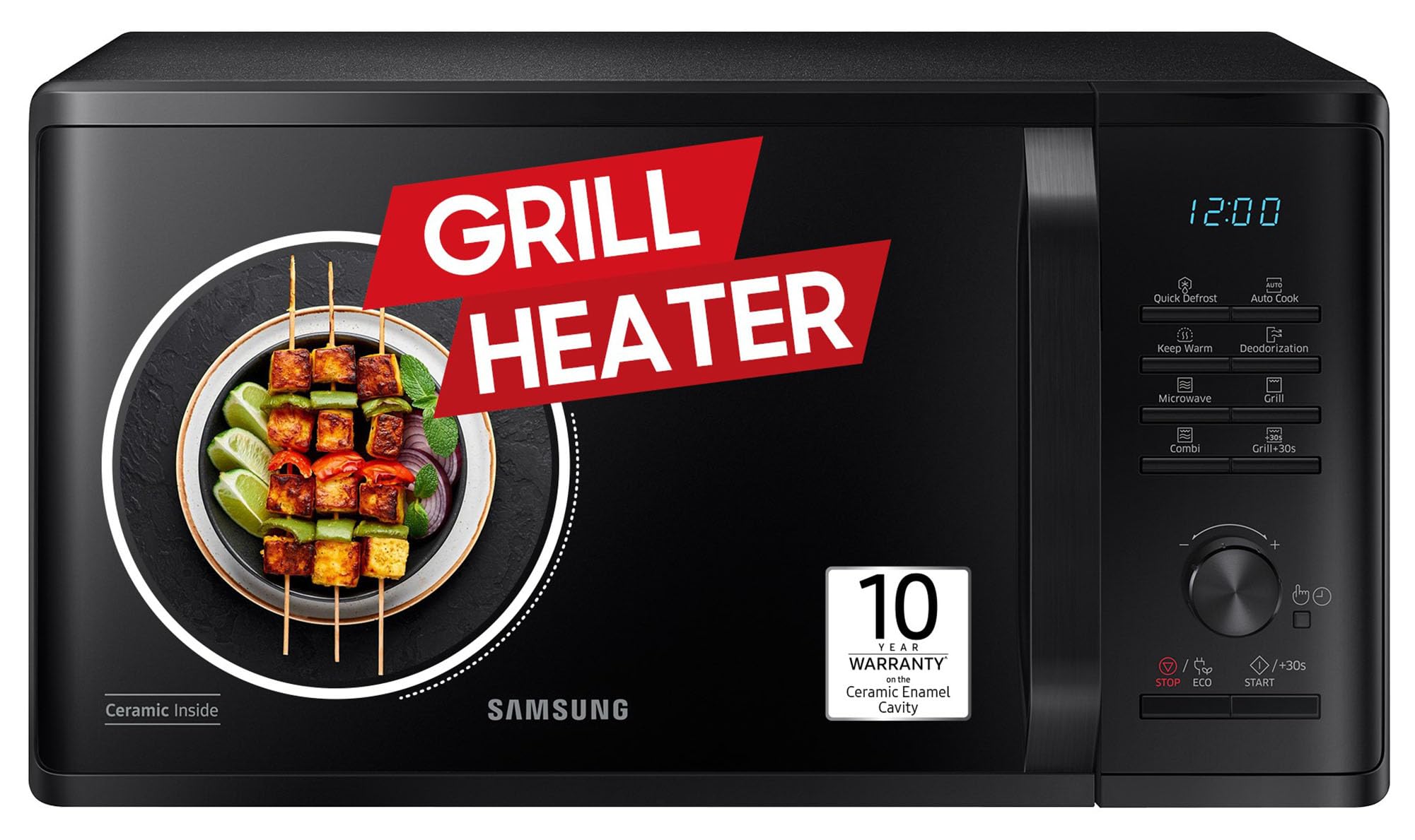 Samsung 23 L Grill Microwave Oven (MG23A3515AK/TL, Black, Gift for Every Occasion)