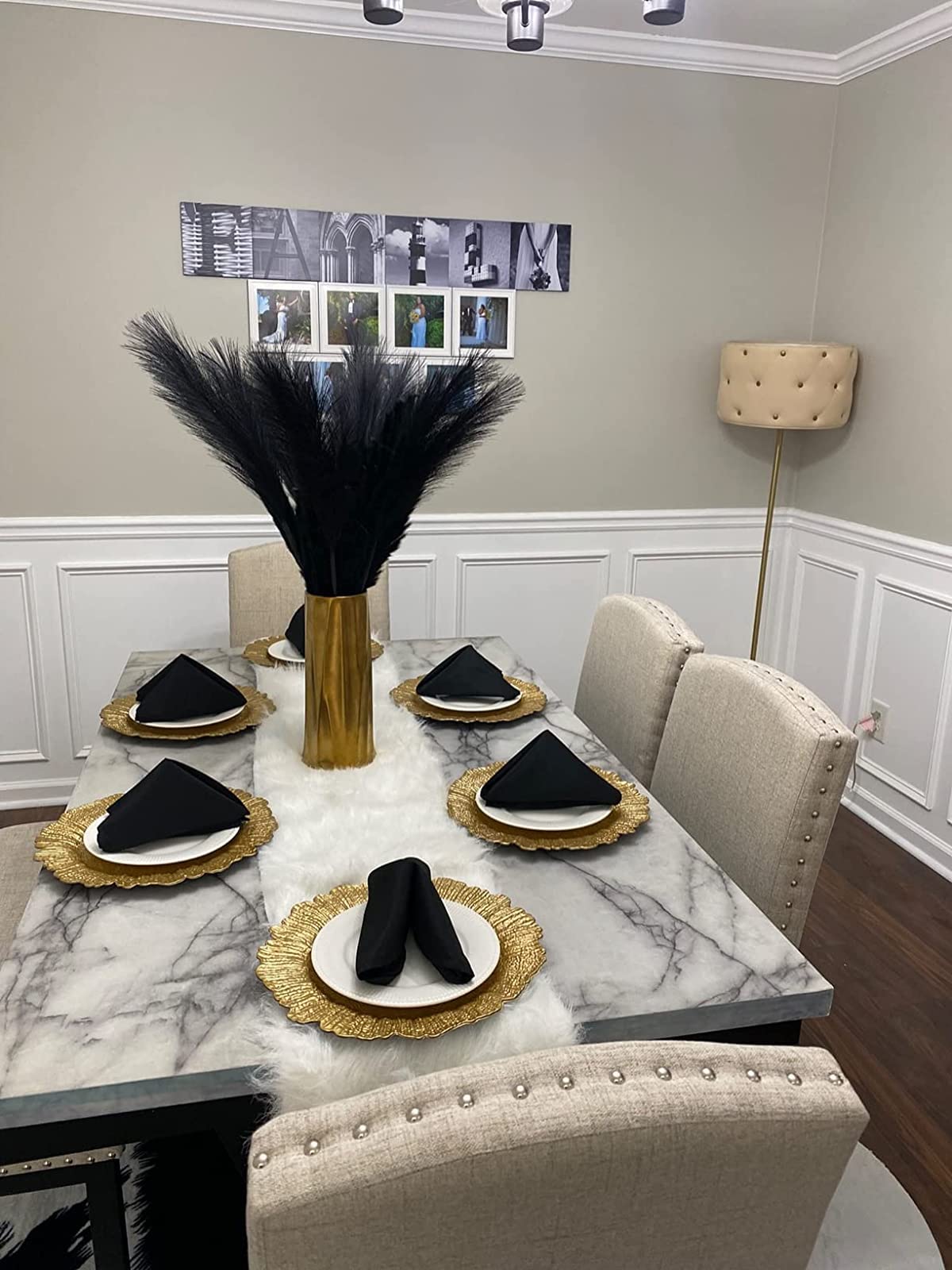 Ploymono Black Heavy Duty Cloth Napkins - 17 X 17 Inch Solid Washable Polyester Dinner Napkins - Set Of 8 Napkins With Hemmed Ed