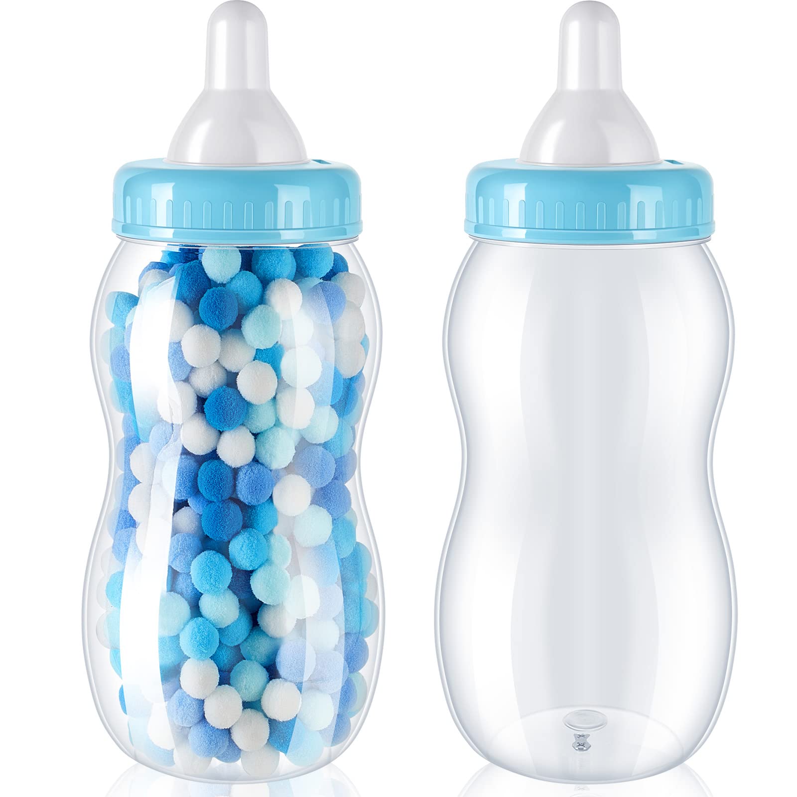 Tessco for you 2 Pcs 15 Inch Big Baby Shower Bottle for Baptism Game Large Jumbo Plastic Baby Shower Bottle Piggy Candy Bank for