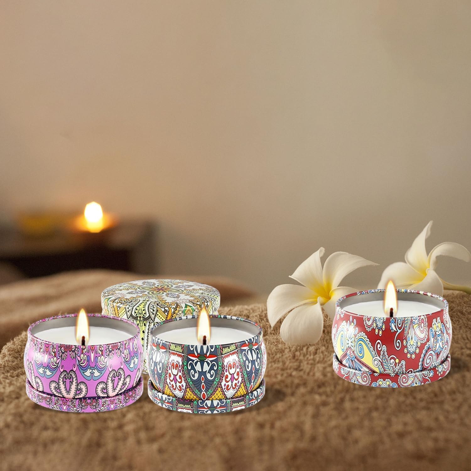 WPONSZU Scented Candles Gift Set, 2.5 oz Soy Wax Aromatherapy Candle for Home, Romantic Candles Gift for Mother Day Christmas Va