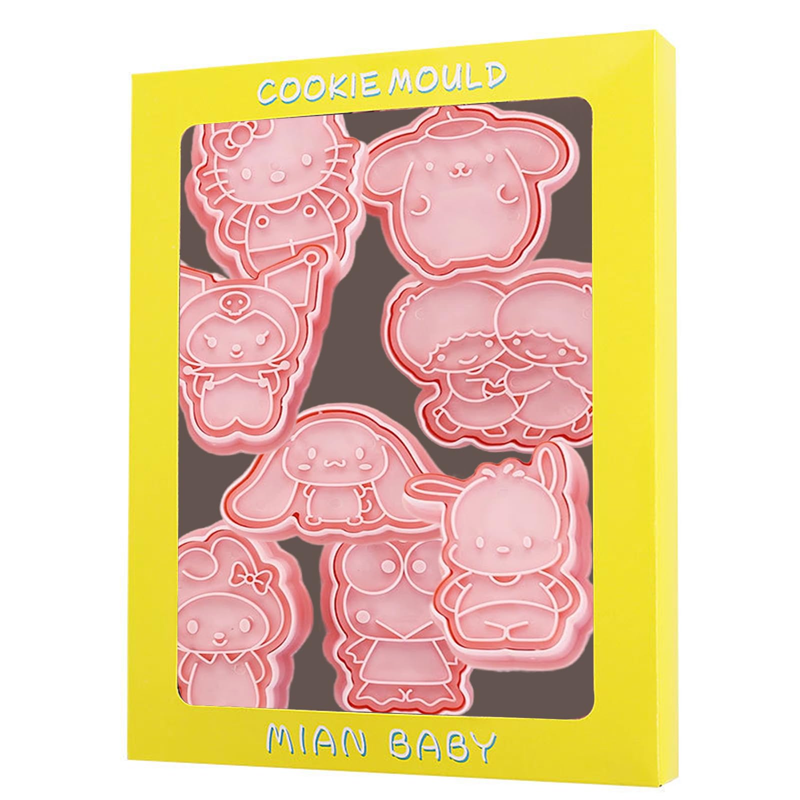 Cute Kitty Cat Cookie Cutter, 8 Pieces Cookie Cutters With Embossed Stampers Set, Plastic Cookie Cutters Molds Press Set, Cookie