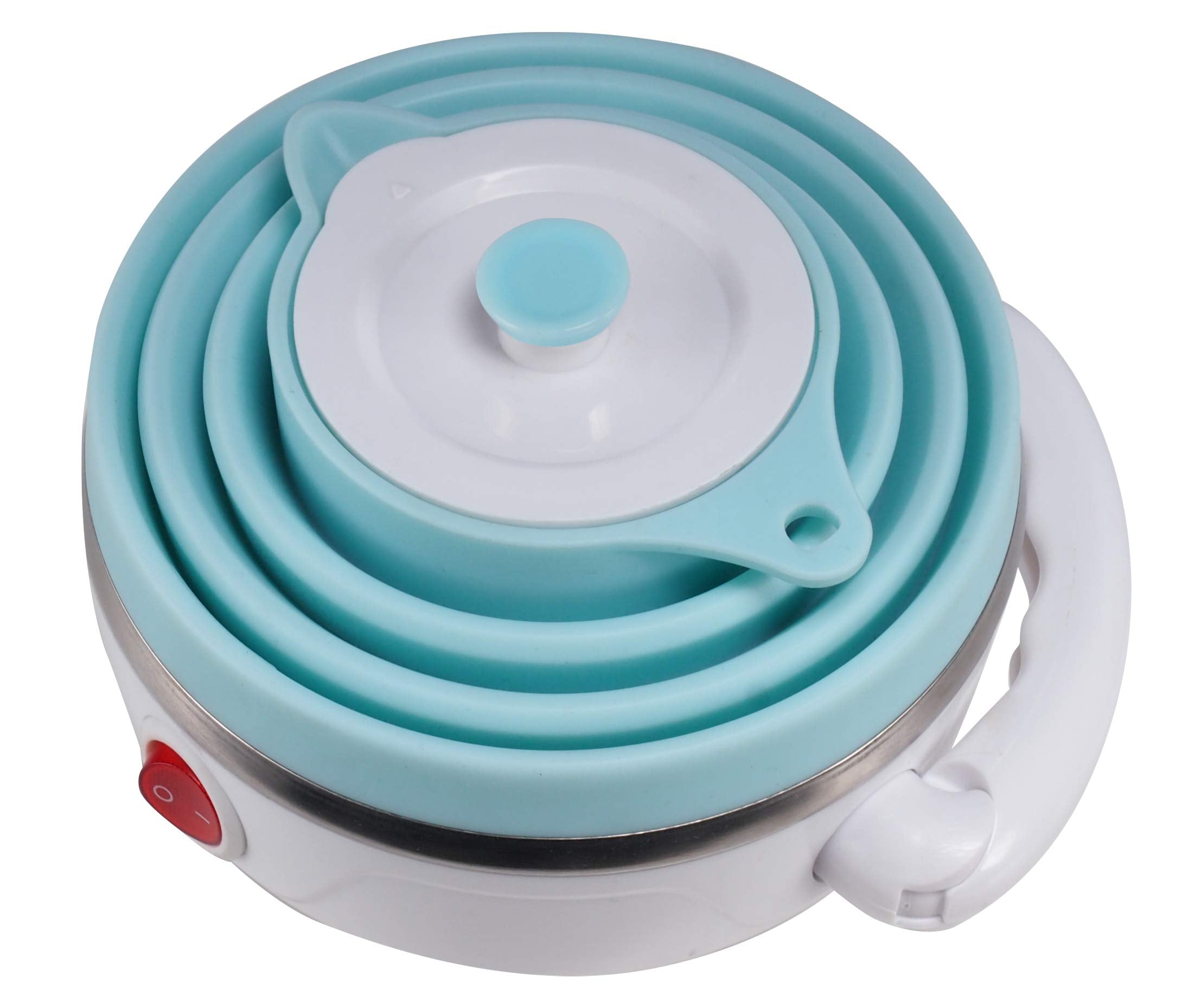Travel Foldable Electric Kettle, Collapsible Food Grade Silicone Small Kettle Boiling Water,Dual Voltage(600Ml,110-220V Us Plug)