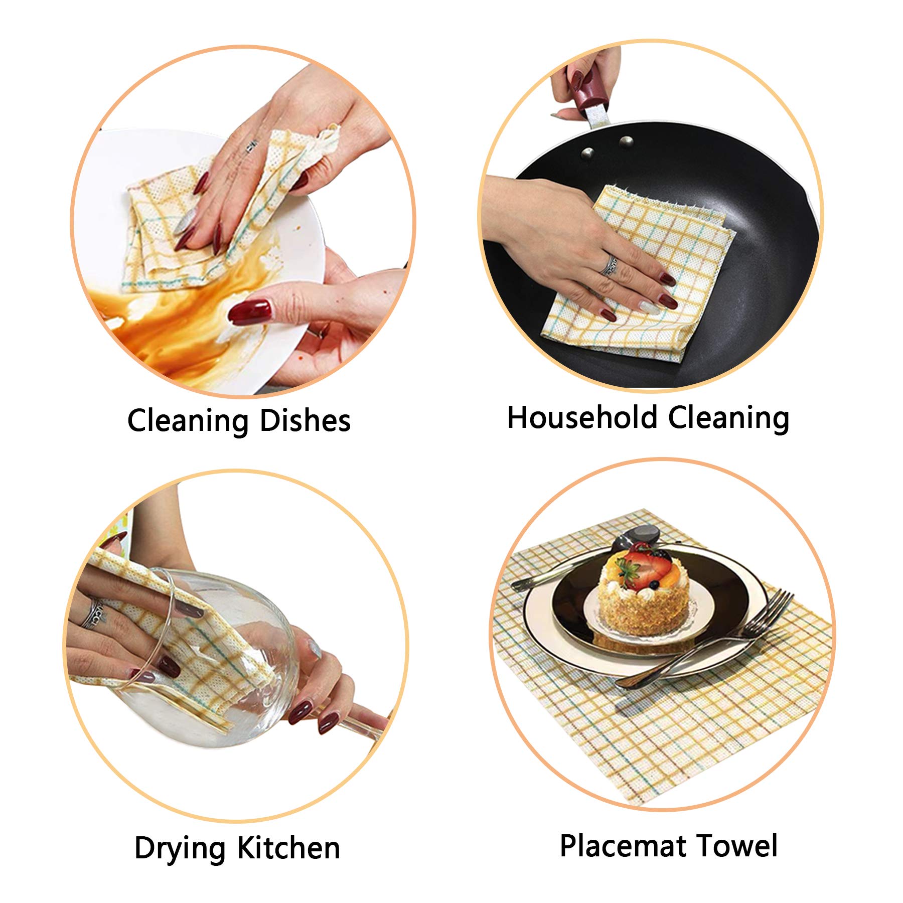Reusable Paper Towels Washable,Swedish Dish Towels, Strong Shop Rags Fast Dry Doesn'T Smell, Kitchen Washcloths Viscose, Cleanin