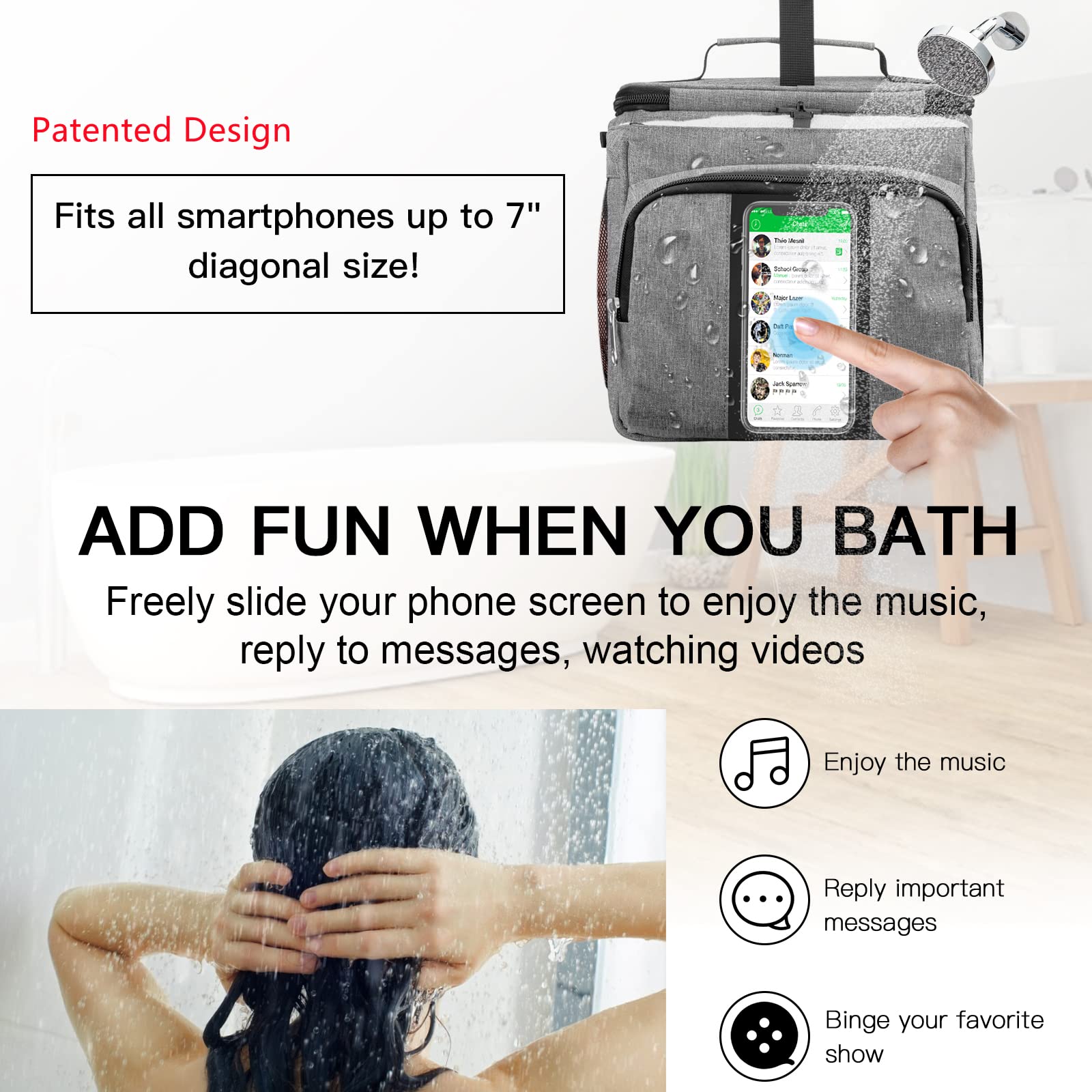 Bukere Portable Shower Caddy Tote Bag for College Dorm Travel  Separate Compartment  Large Capacity  Quick Dry Mesh Base  Hanging Toiletry Bath Bag for Student  Gym  Camp  Women Men