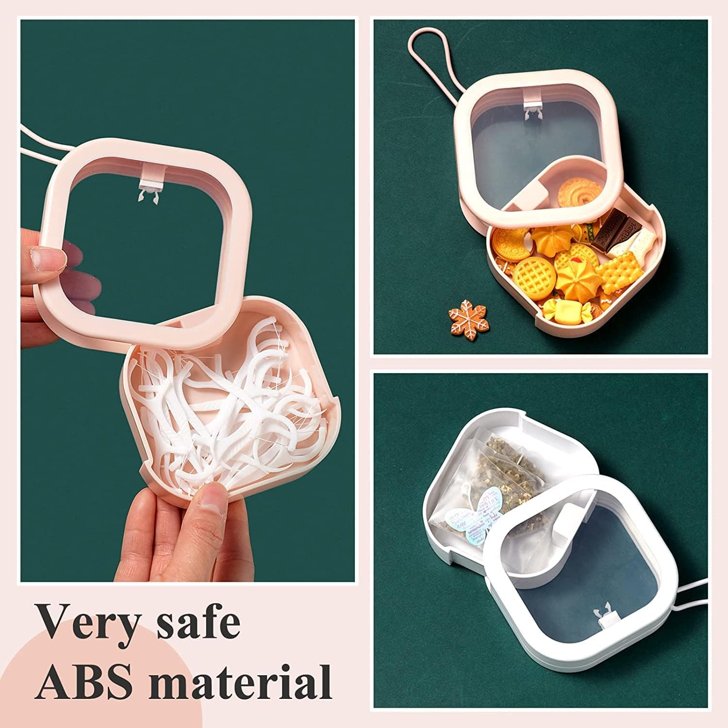 2Pcs Hair Tie Organizer,Portable Travel Qtip Holder,Bathroom Storage Organizer Qtip Dispenser Cotton Swabs Dispenser Kids Hair A