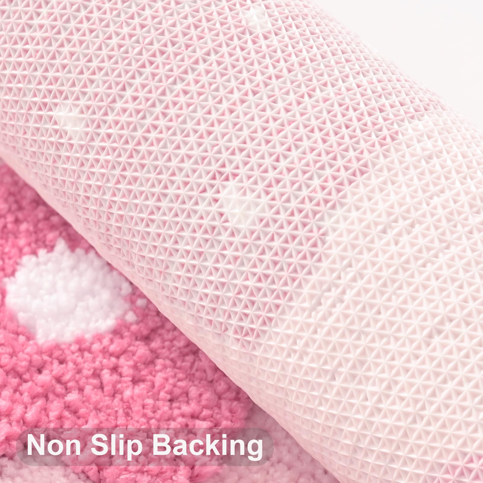 Anybar Pink Bathroom Rugs Cute Strawberry Flower Bath Mat Bathroom Accessories, Funny Colorful Non Slip Floor Bath Rug Machine W