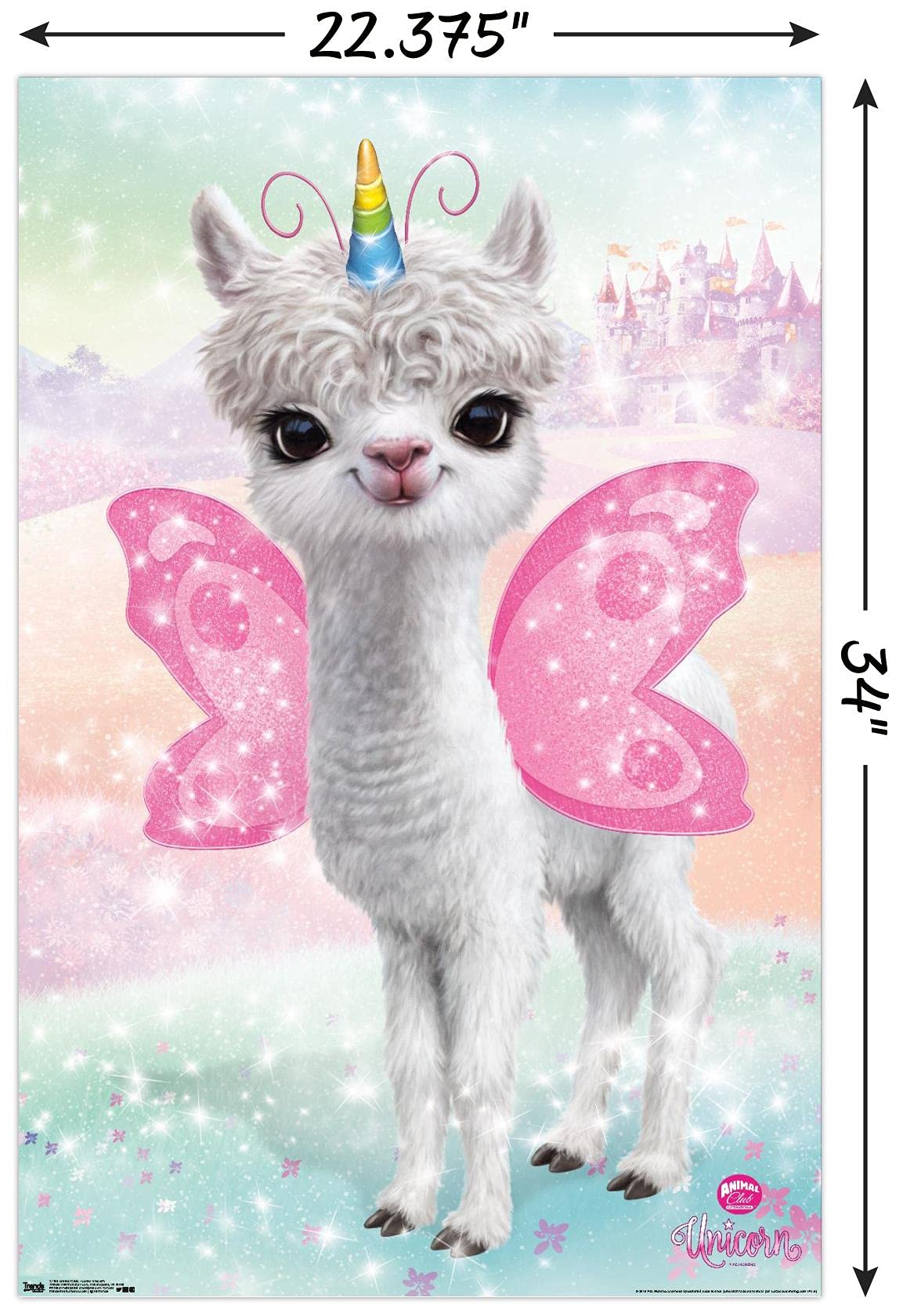 Trends International Animal Club - Lama Unicorn Wall Poster, 22.375'' X 34'', Unframed Version