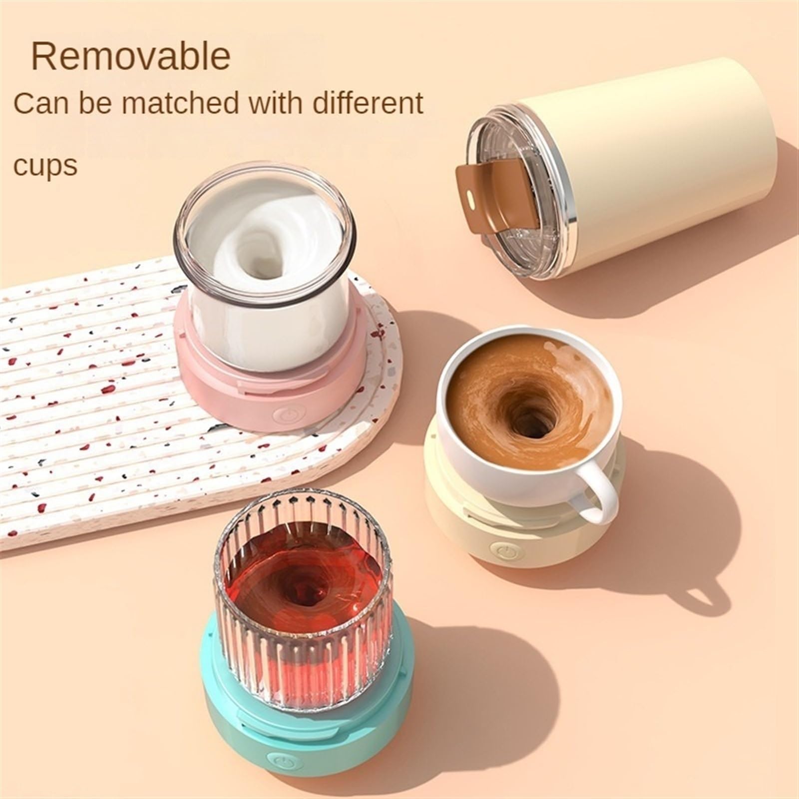 Self Stirring Mug With Lid 13.5 Oz Electric High Speed Mixing Cup 400Ml Rechargeable Automatic Stirring Coffee Mixer Cup(Color:B